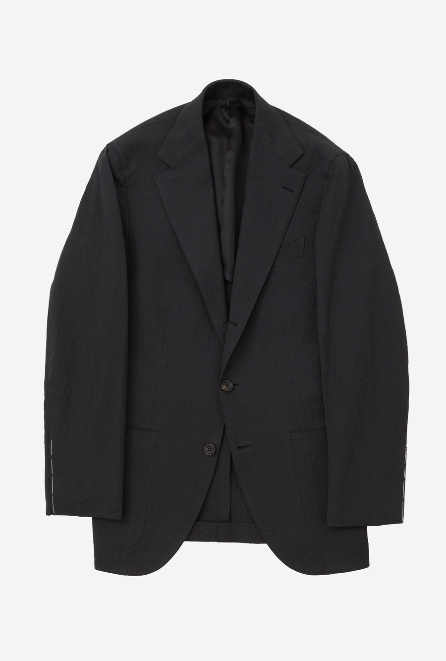 Suit Single Breasted Cotton Seersucker Dark Navy