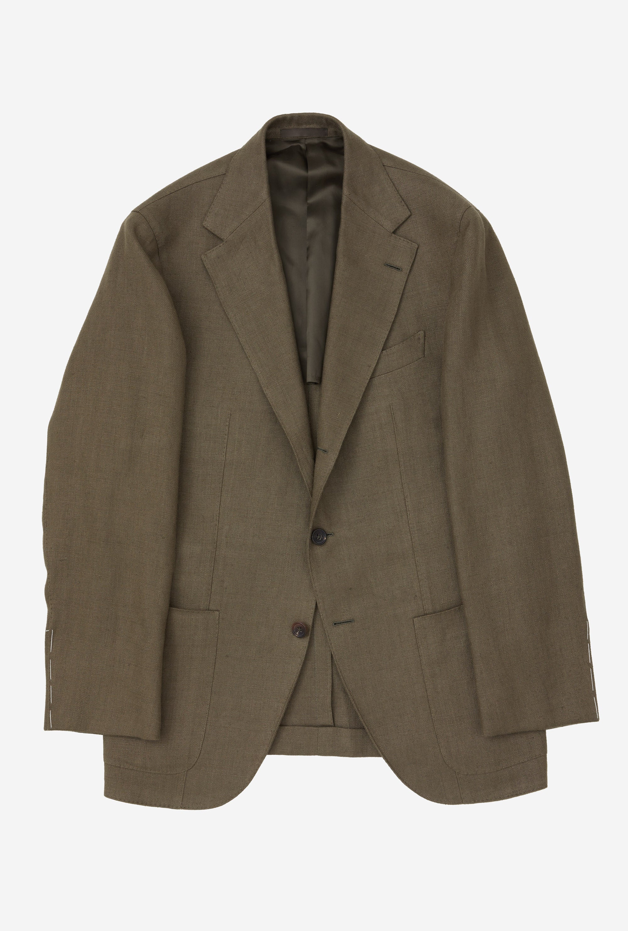 Sport Jacket Single Breasted Olive Linen Hopsack