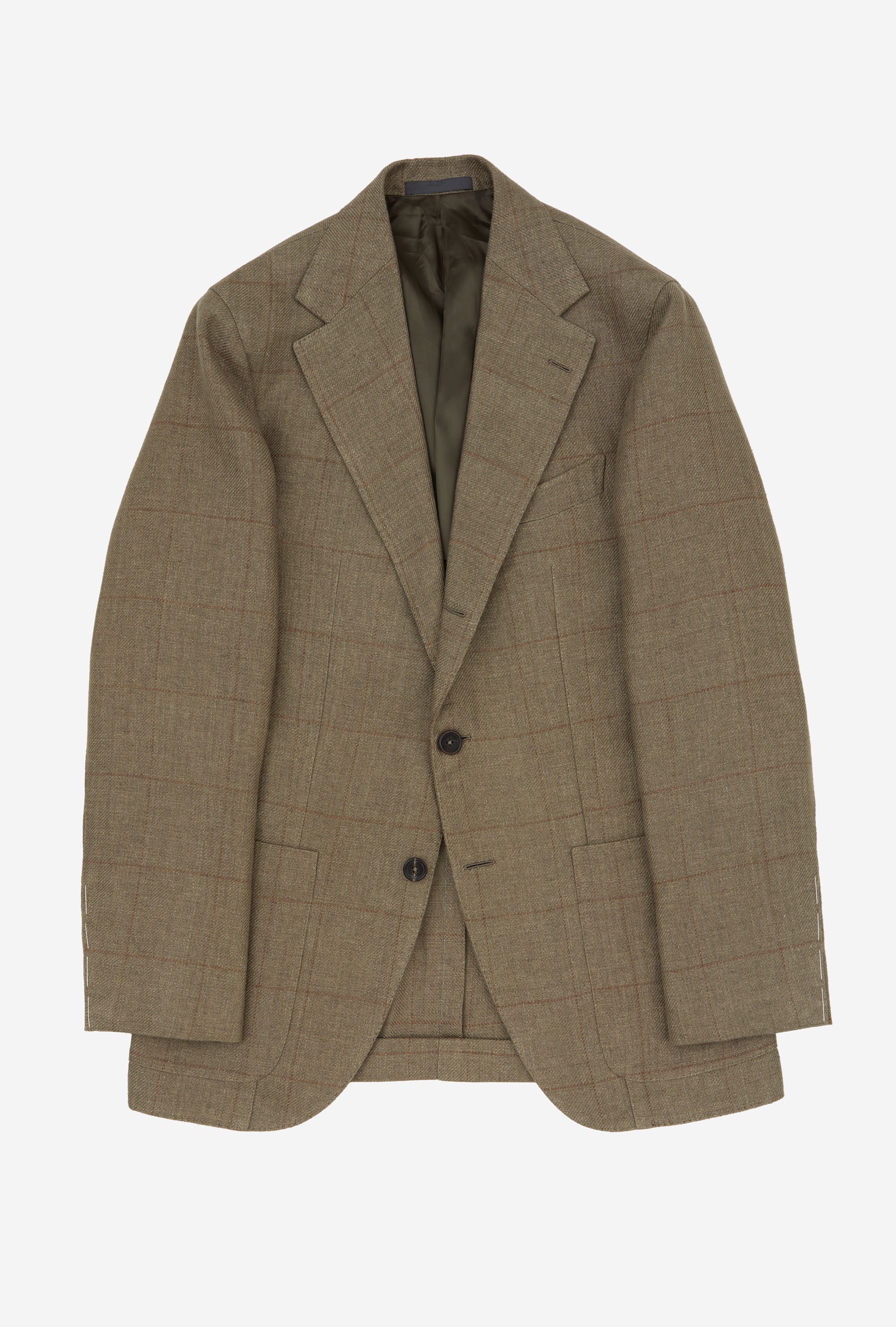 Sport Jacket Linen Sand Twill Bronze Windowpane