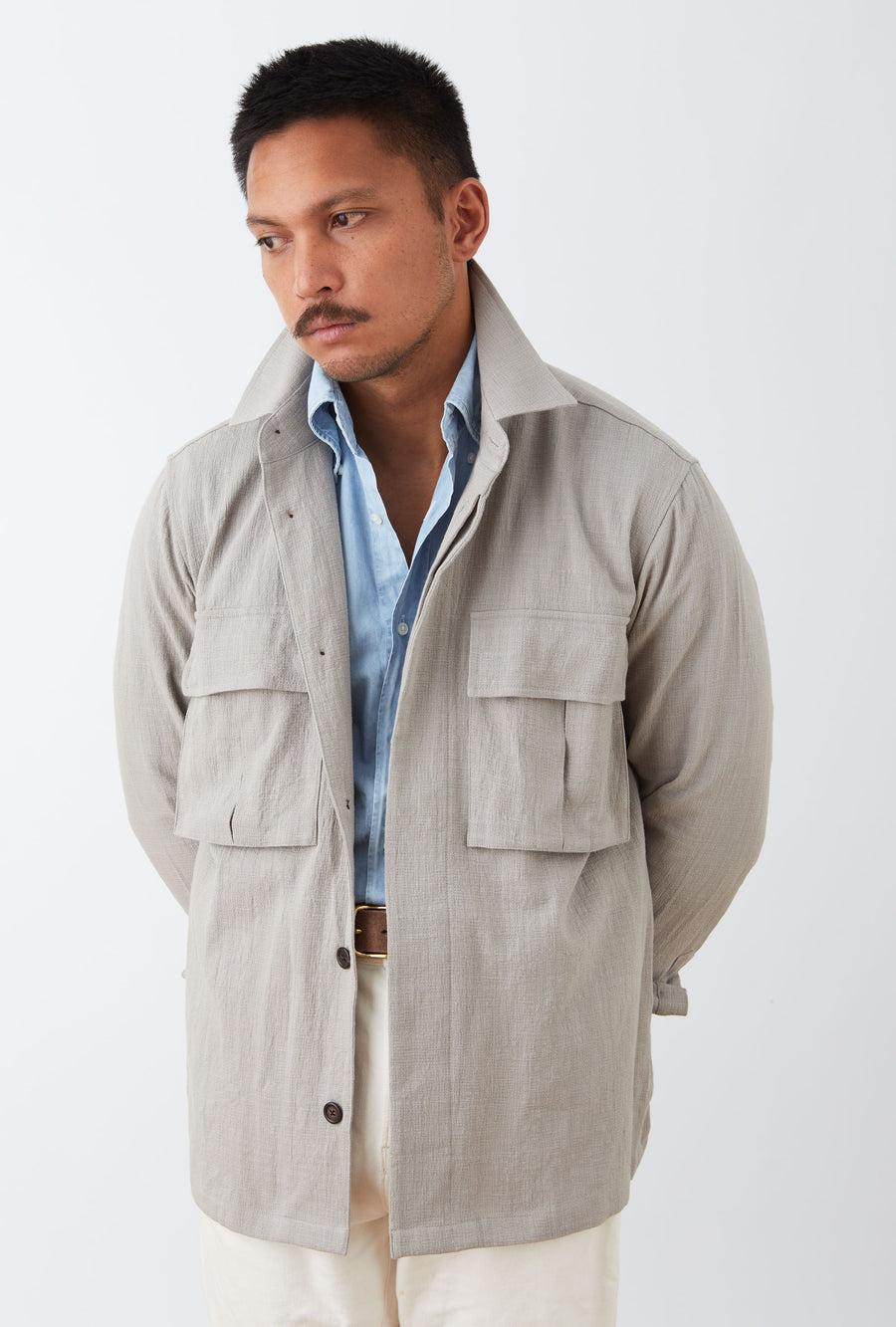 Field Overshirt Mesh Cotton Stone