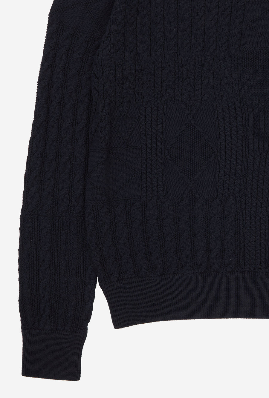Crewneck Heavy Cotton Navy Patchwork