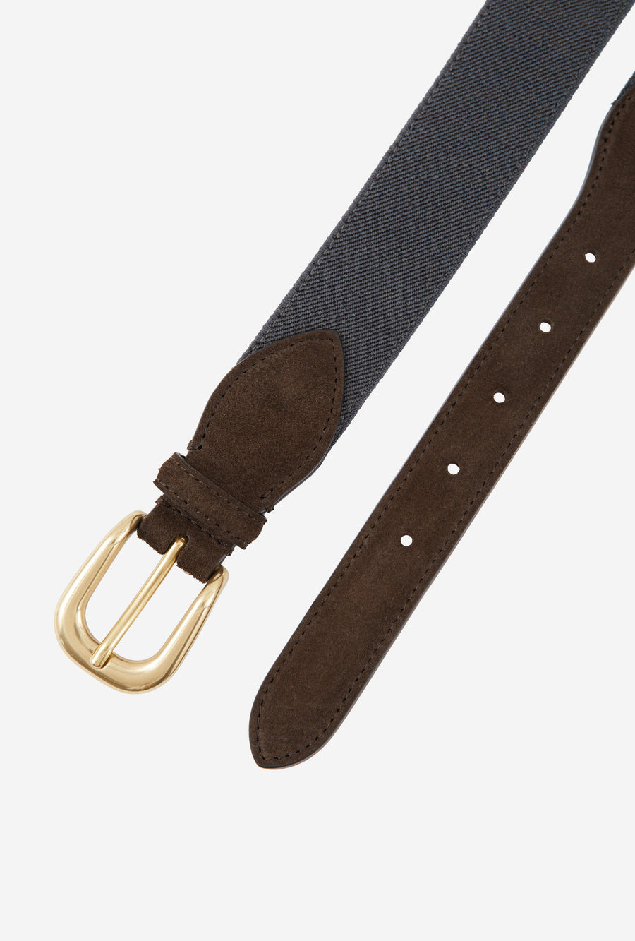 Webbed Belt Canvas Suede Grey