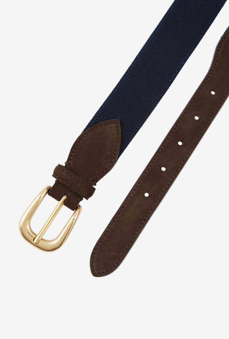 Webbed Belt Canvas Suede Navy