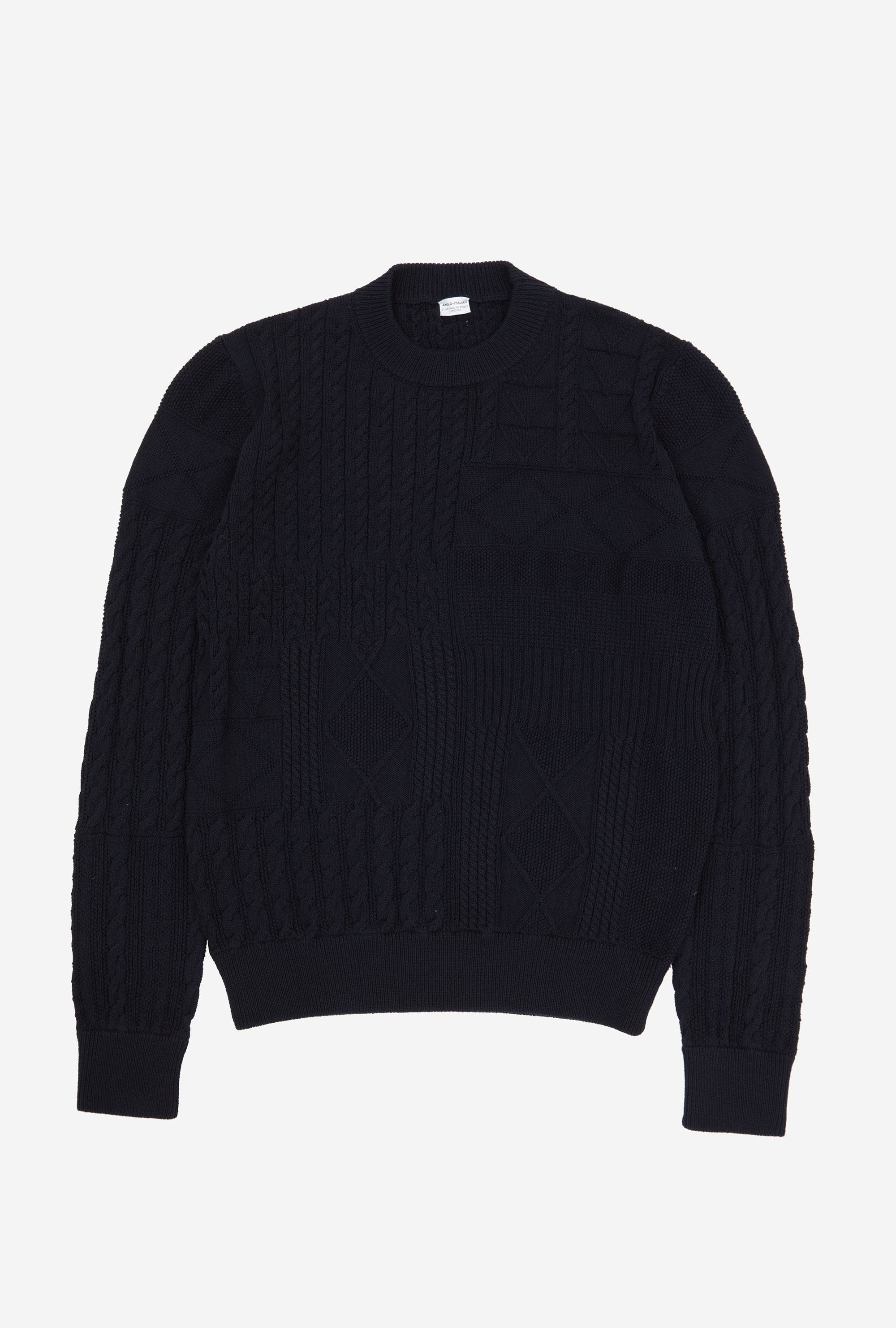 Crewneck Heavy Cotton Navy Patchwork