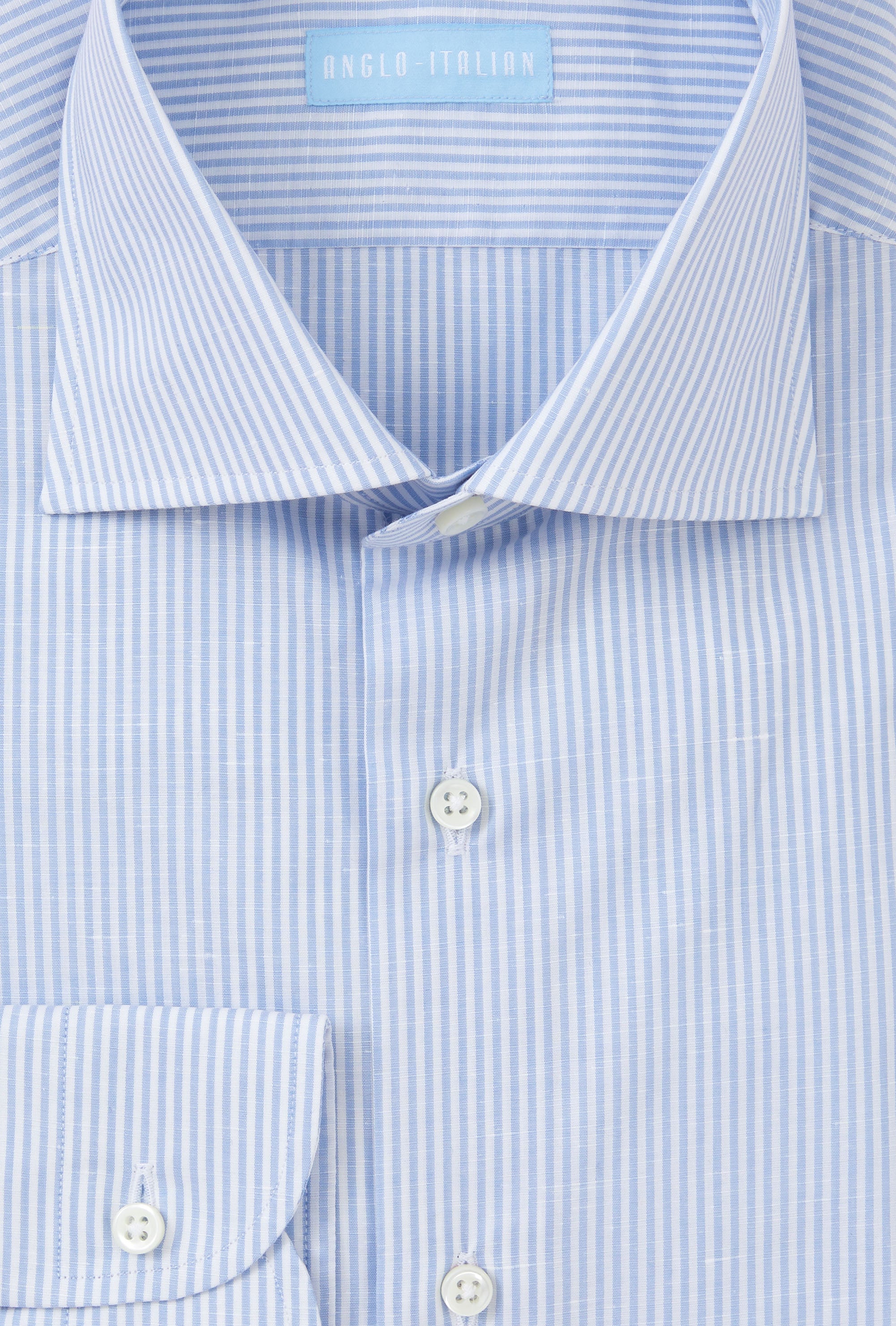 Spread Collar Shirt Zephyr Cotton-Linen University Stripe
