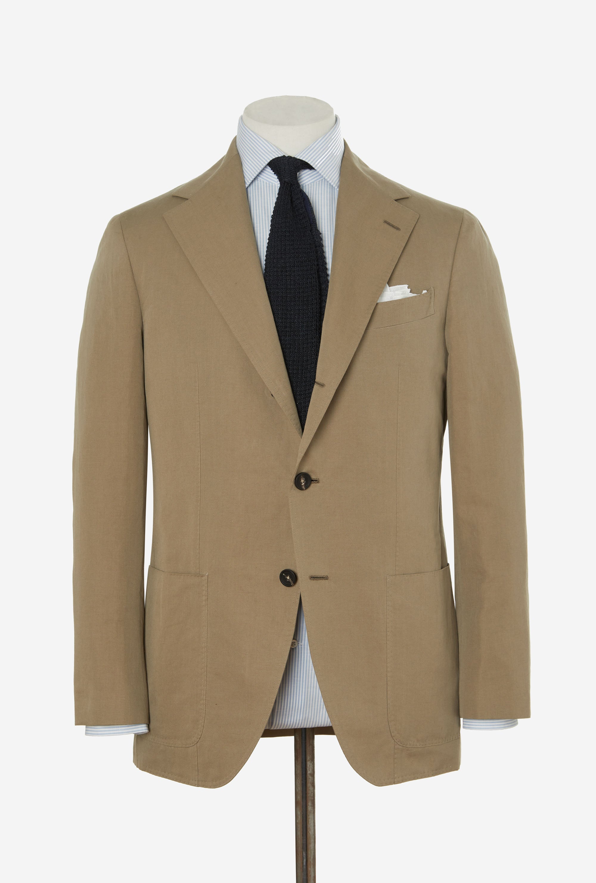 Suit Single Breasted Cotton-Linen Sand