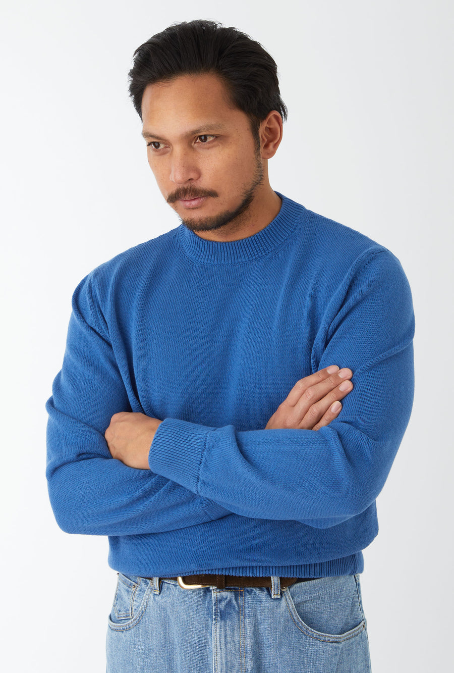 Crewneck Heavy Cotton Cobalt Blue