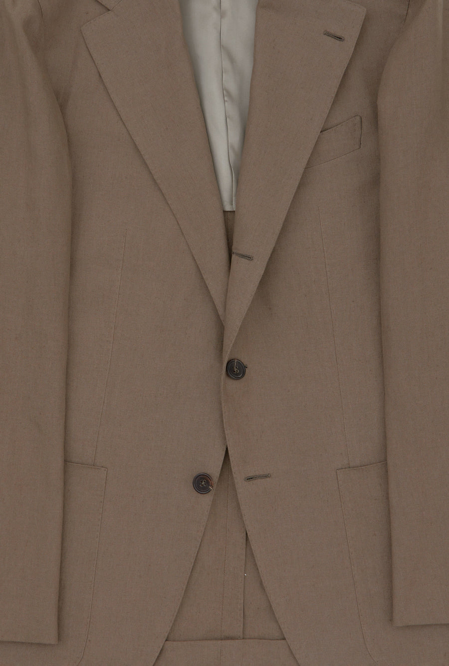 Suit Single Breasted Washed Linen Taupe