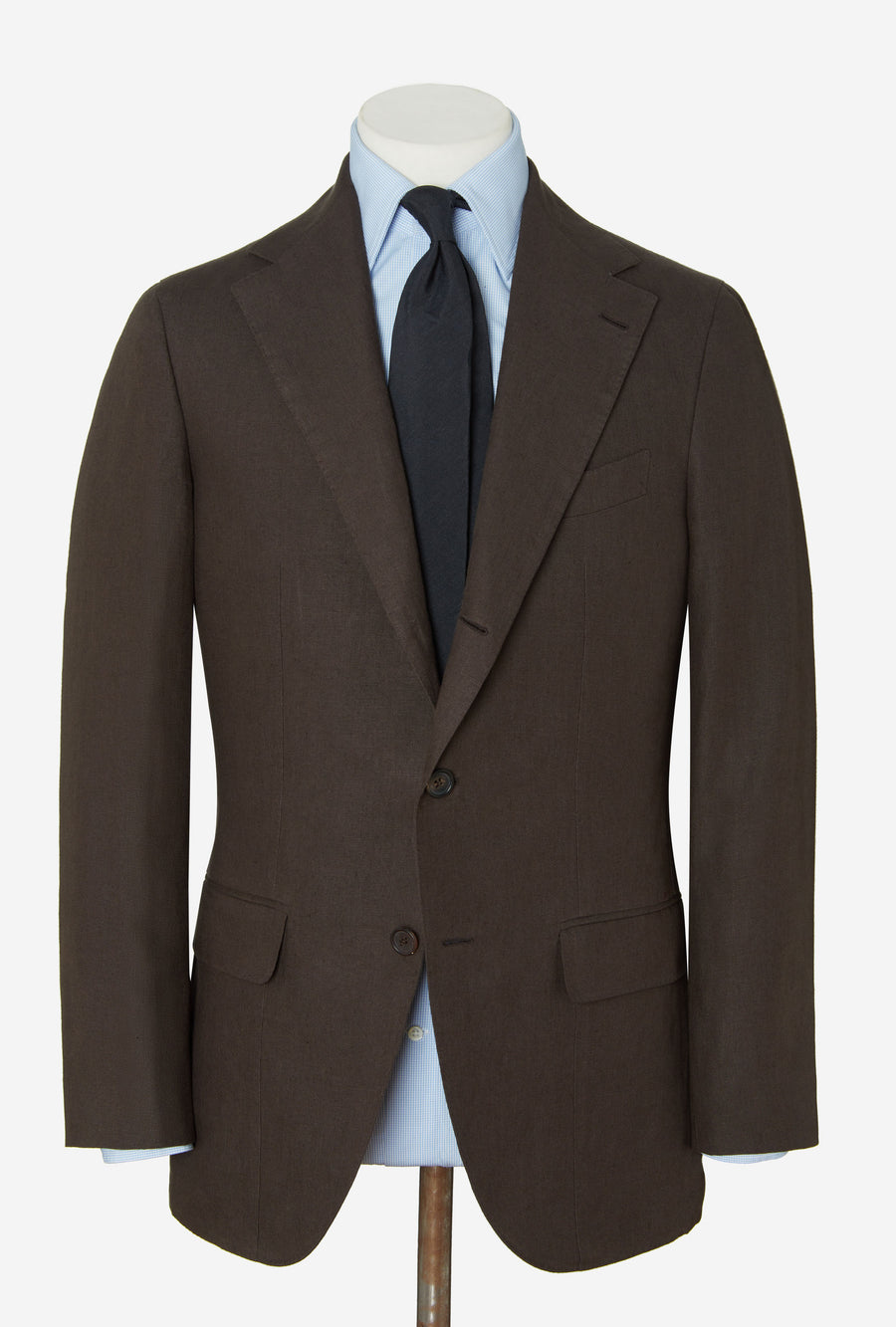 Suit Single Breasted Washed Linen Brown