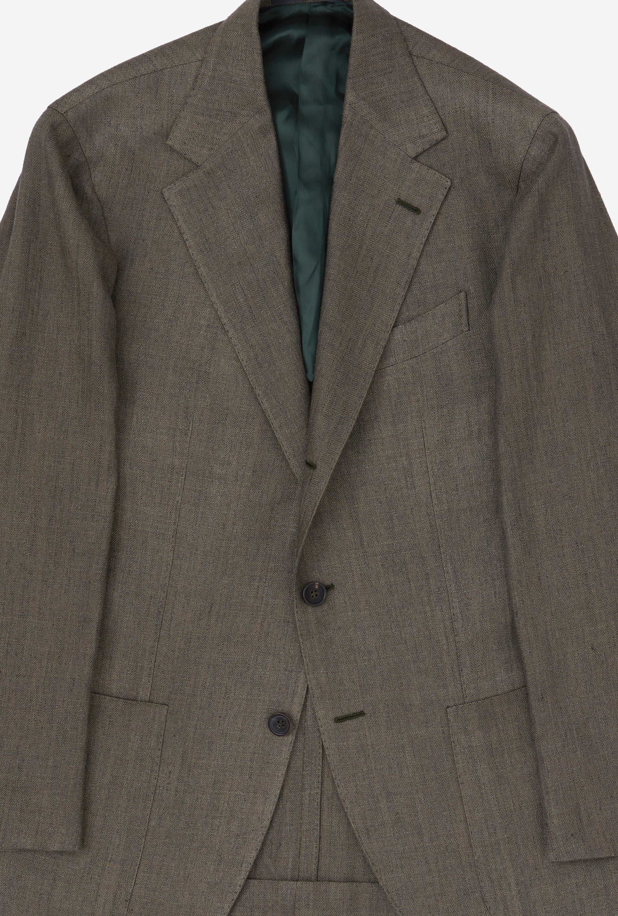 Sport Jacket Single Breasted Olive Herringbone