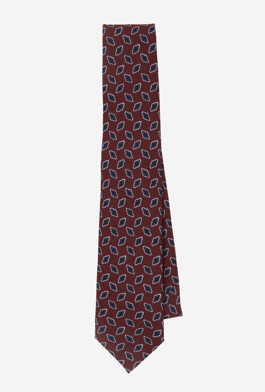 Wool Tie Rhomboid Red Blue Sky