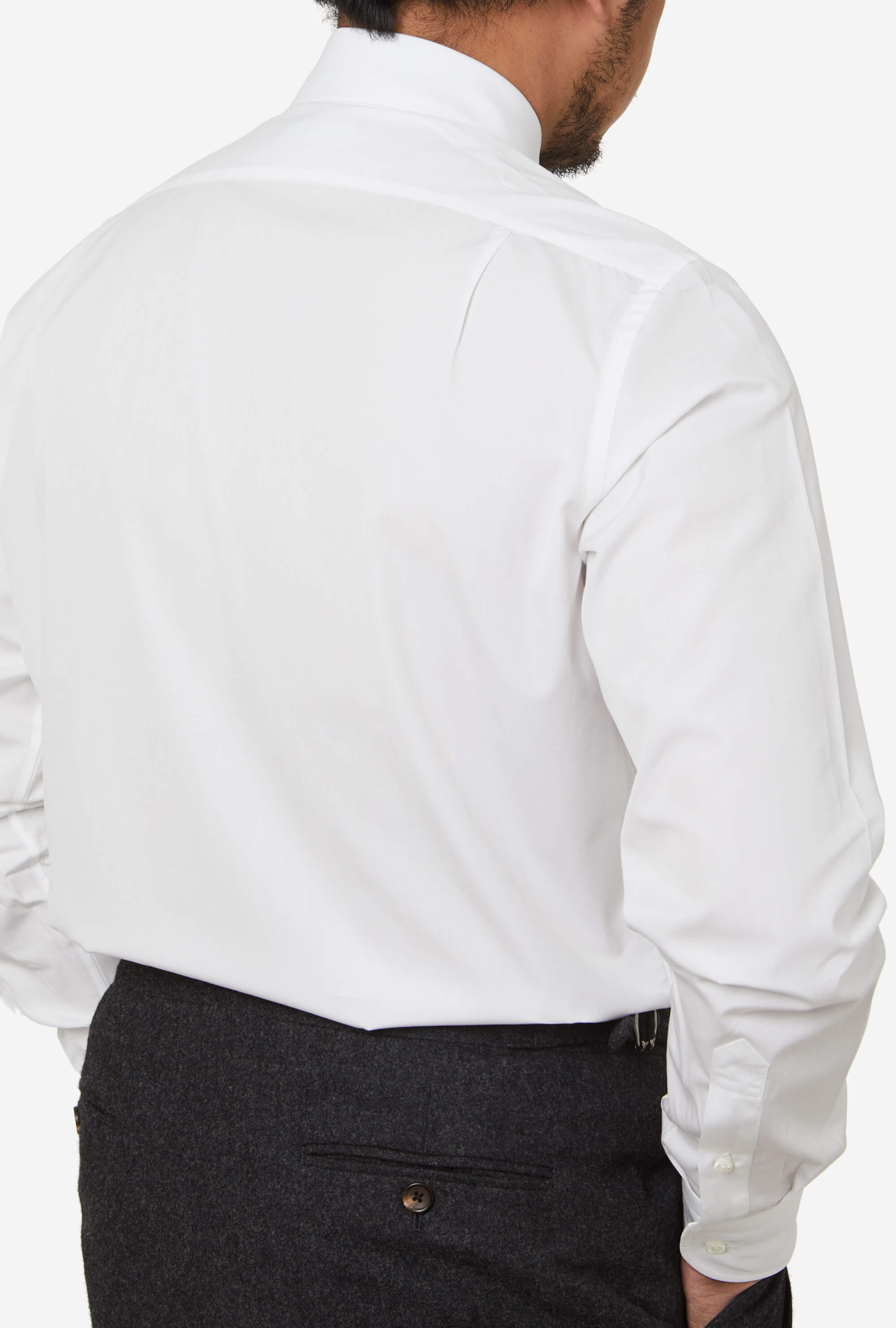 Spread Collar Shirt Cotton White