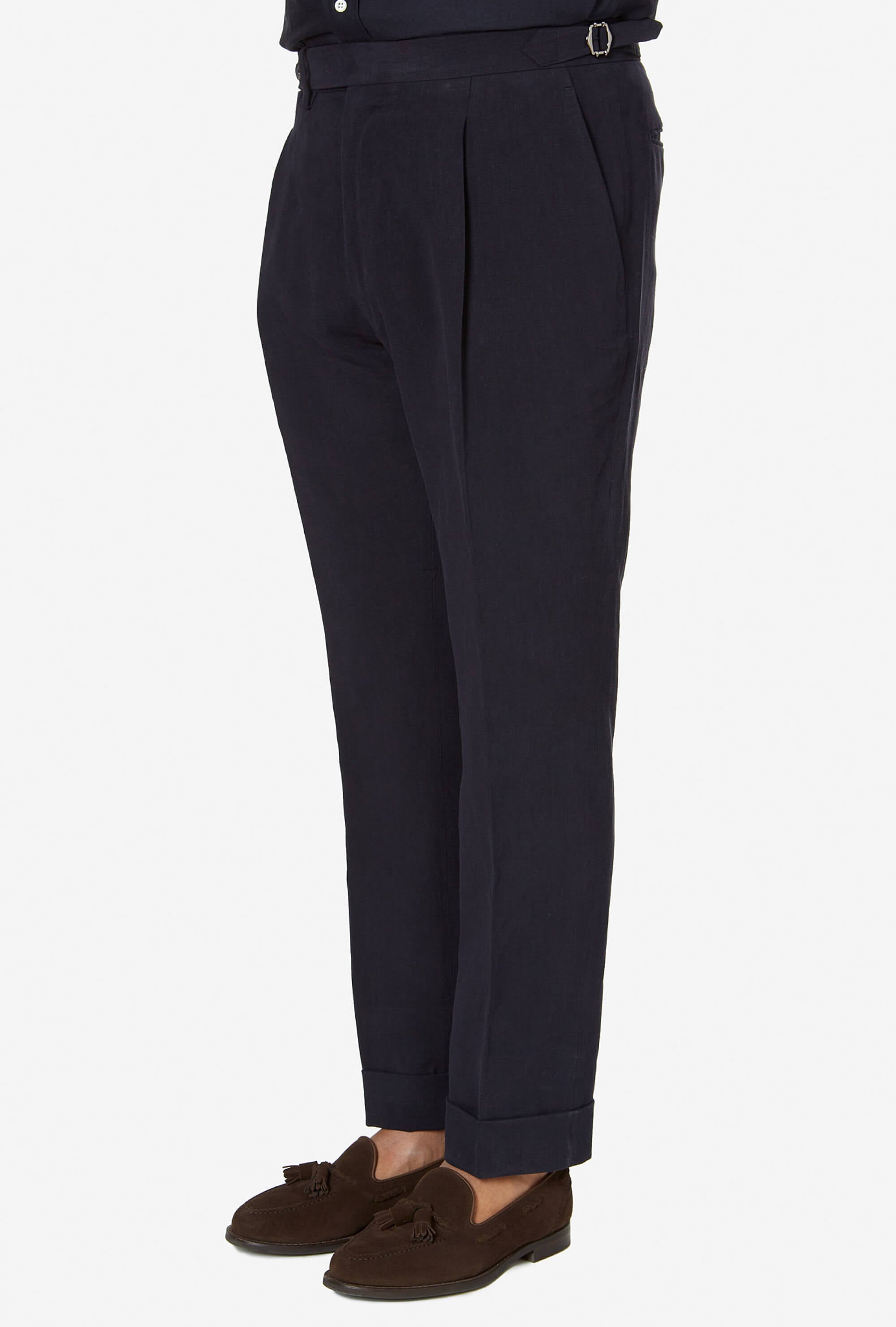 Tailored Trouser Twisted Linen Navy