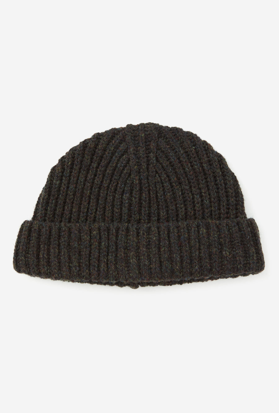 Beanie Hat Lambswool Olive Melange