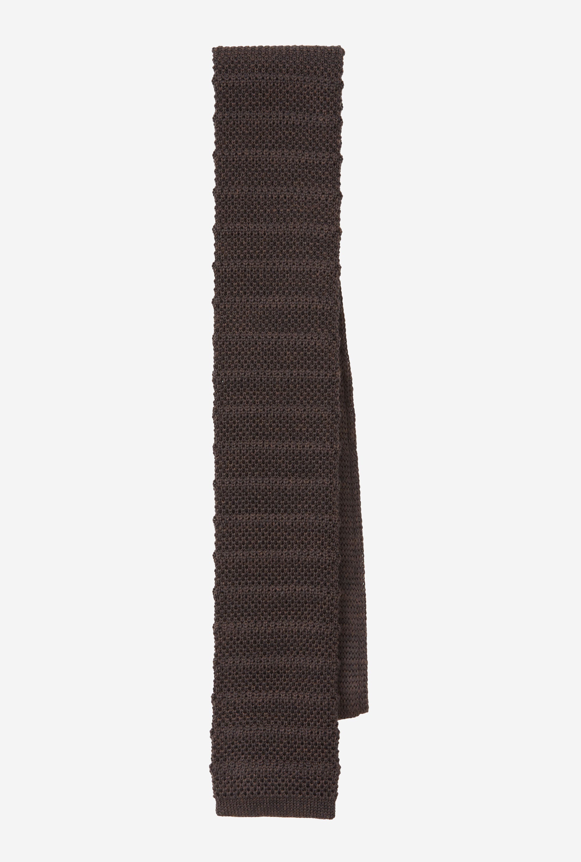 Knit Tie Wool Stripe Brown
