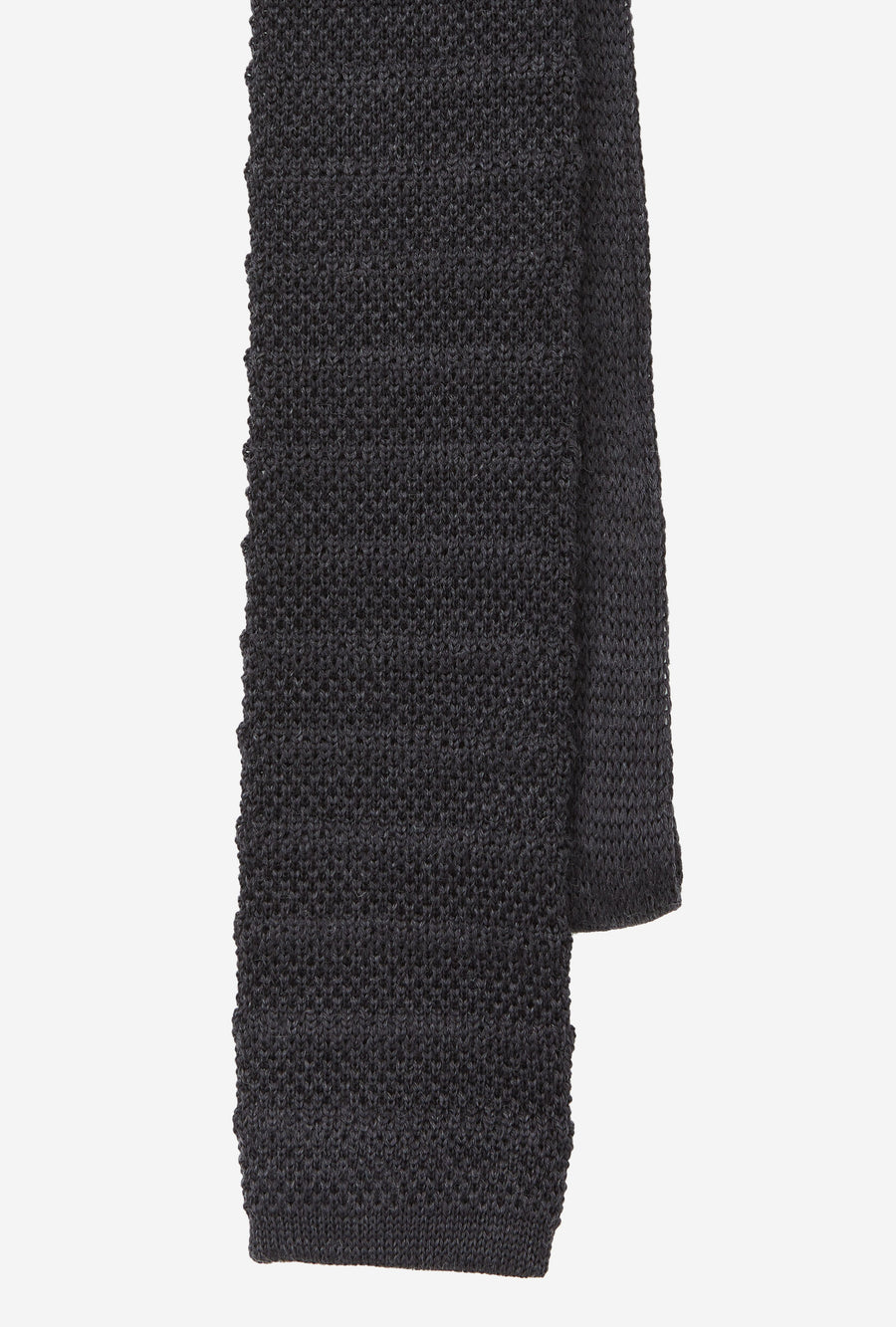 Knit Tie Wool Stripe Charcoal