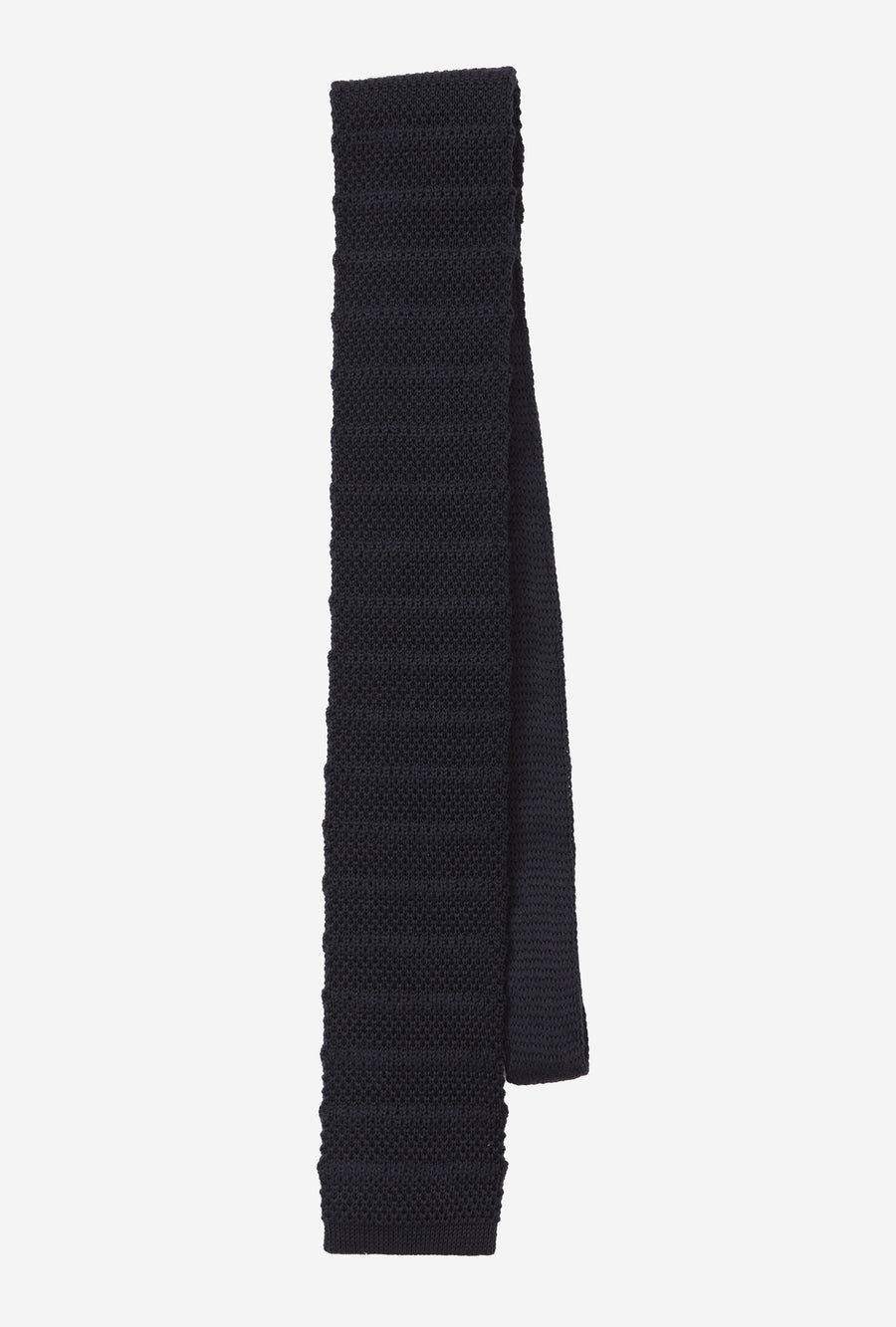 Knit Tie Wool Stripe Navy