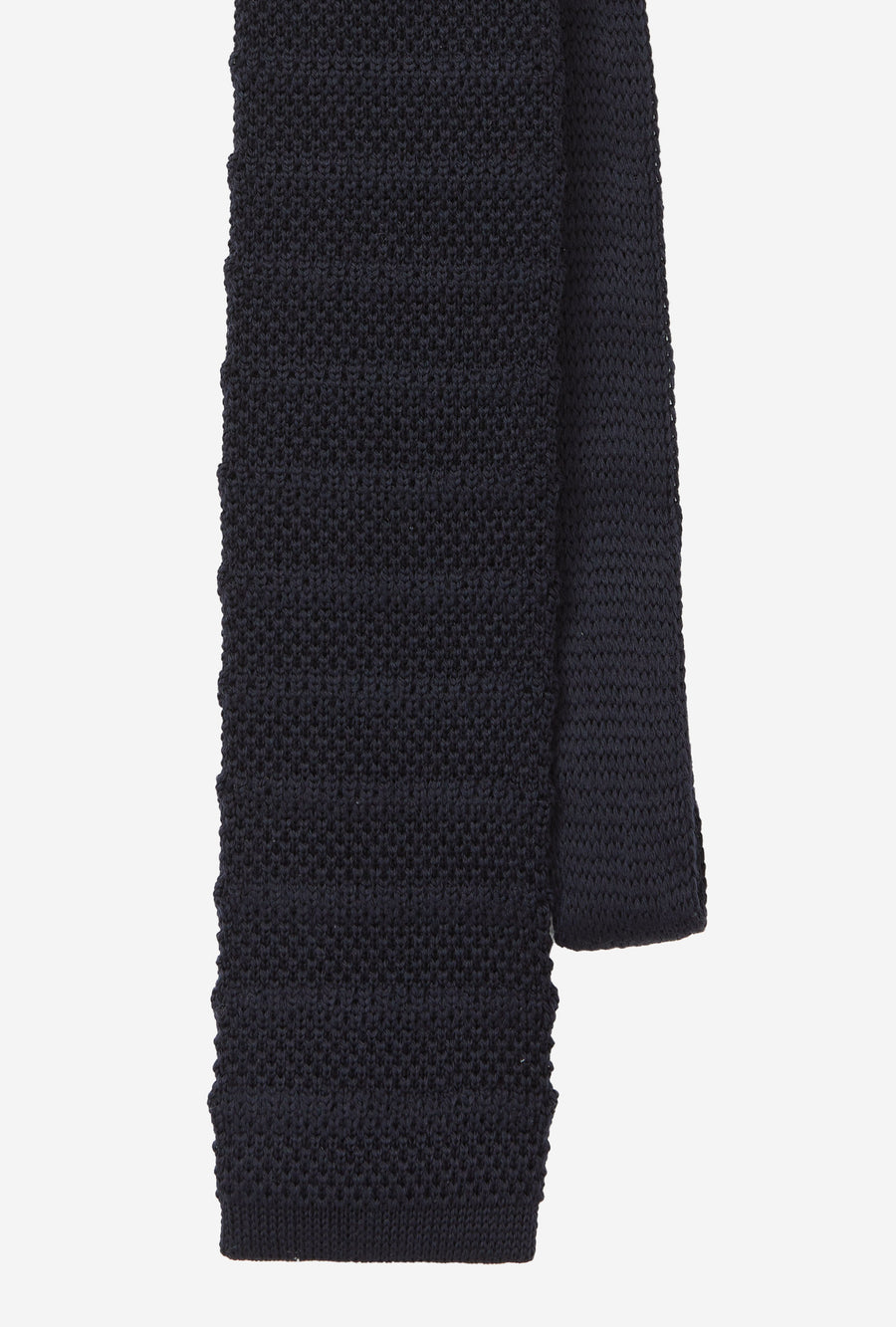 Knit Tie Wool Stripe Navy