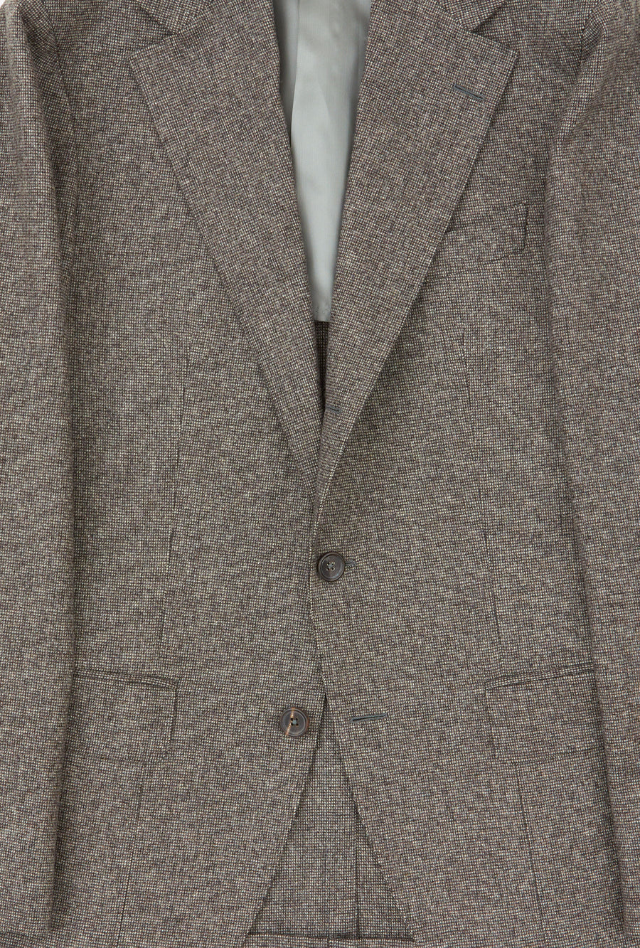 Suit Single Breasted Taupe Nailhead Flannel