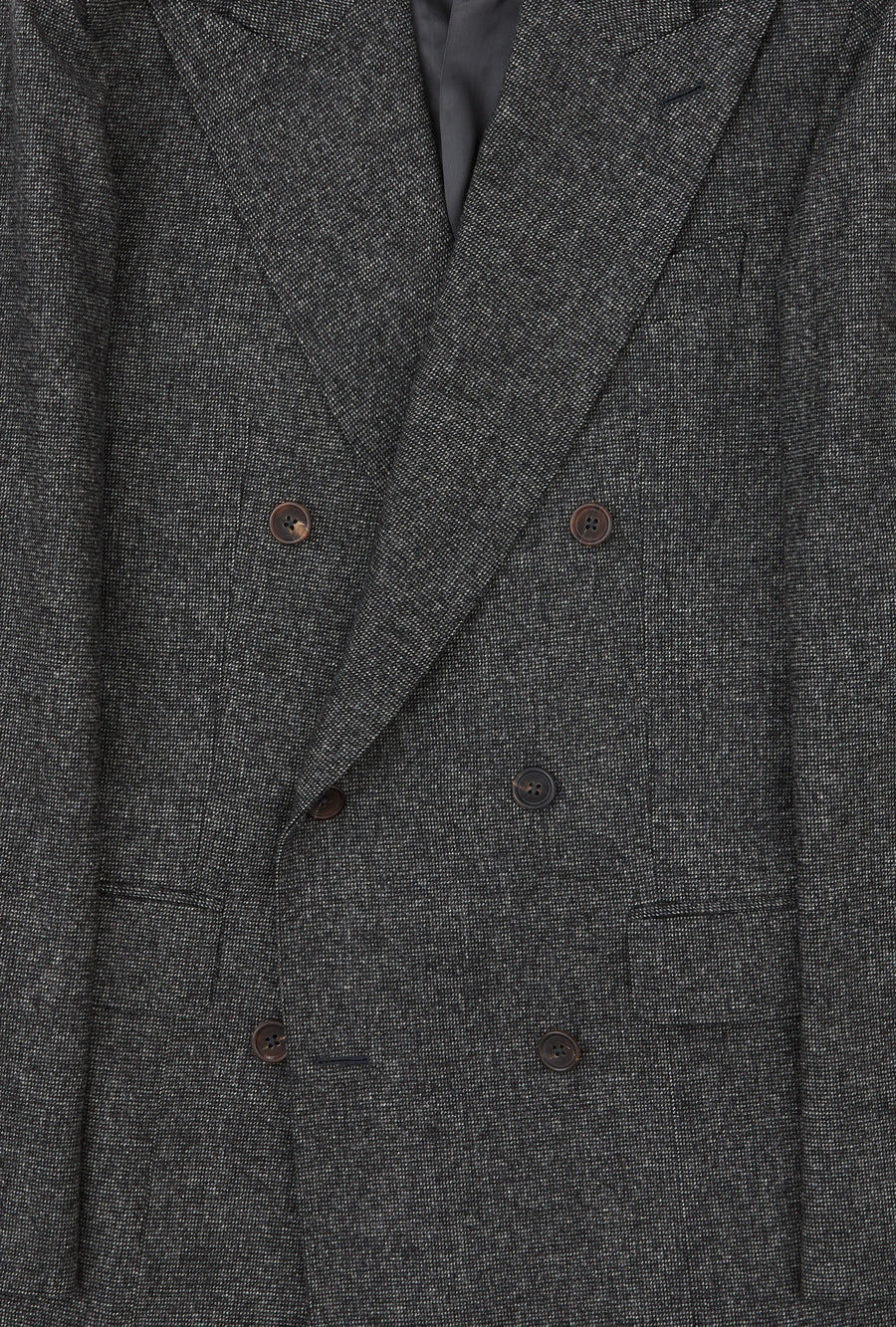 Suit Double Breasted Charcoal Nailhead Flannel