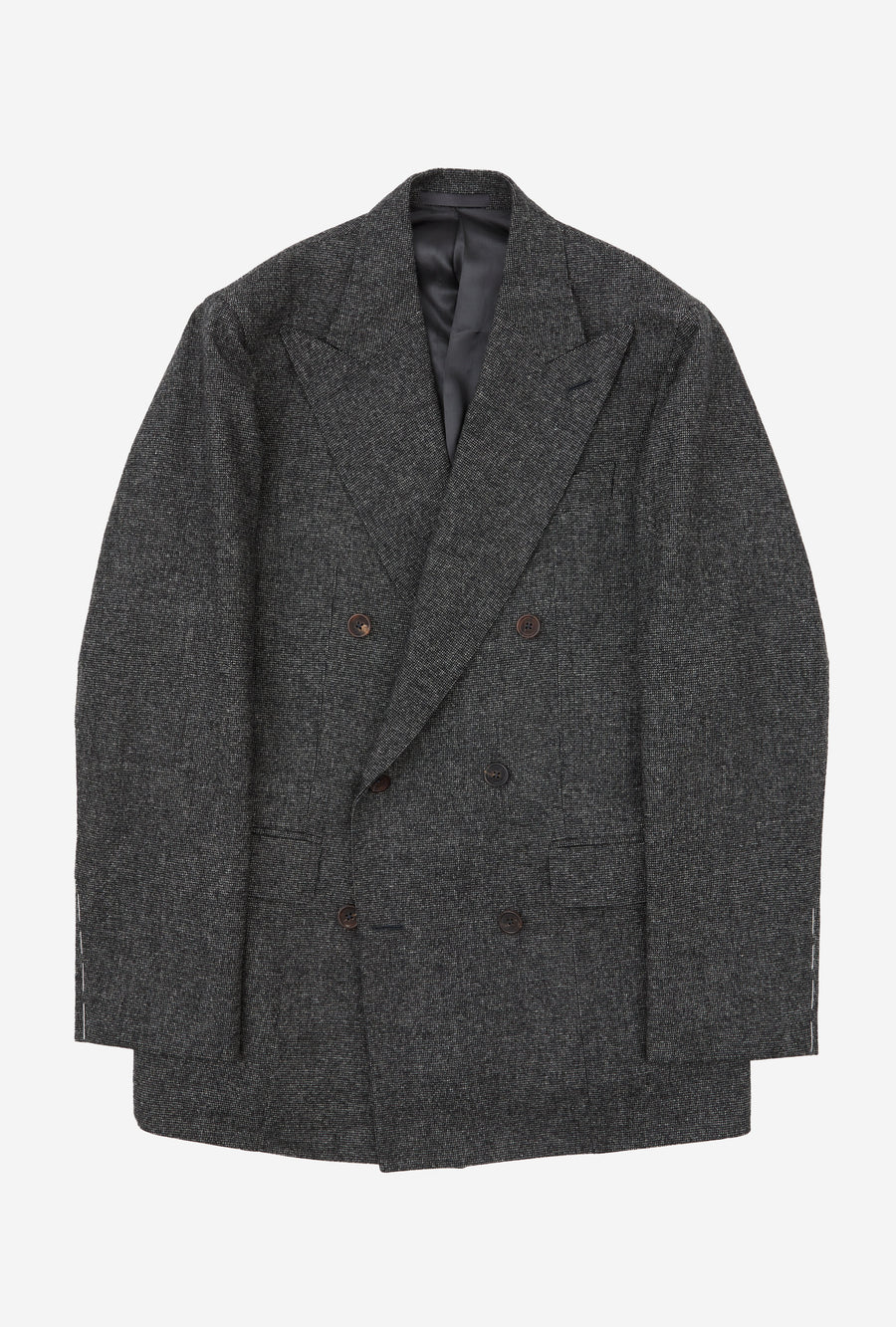 Suit Double Breasted Charcoal Nailhead Flannel