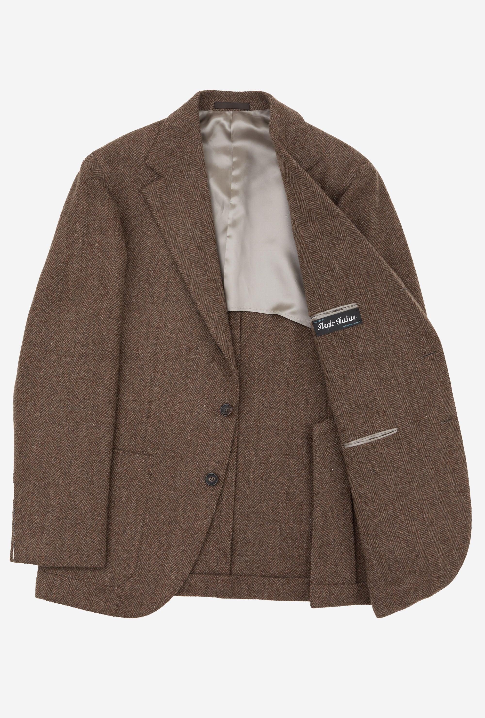 Sport Jacket Wool Herringbone Caramel