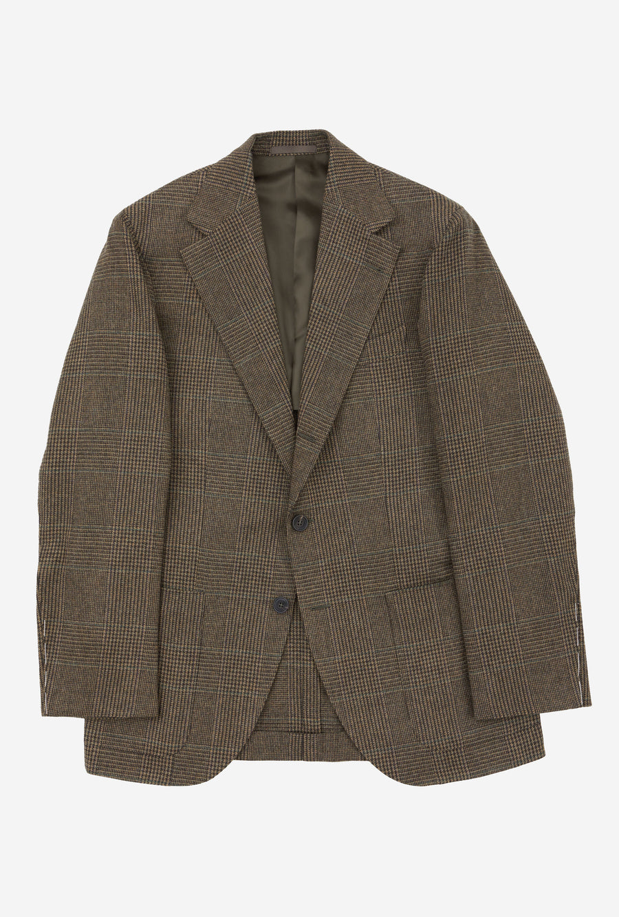 Sport Jacket Wool Cashmere Sand Green Glen Plaid