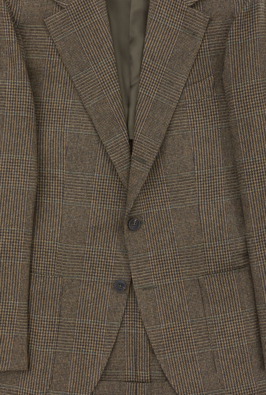 Sport Jacket Wool Cashmere Sand Green Glen Plaid