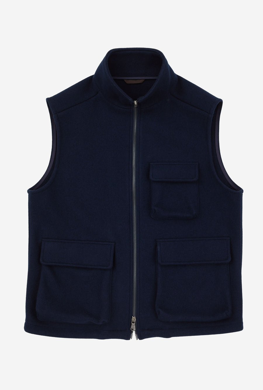 Gilet Wool Jersey Navy