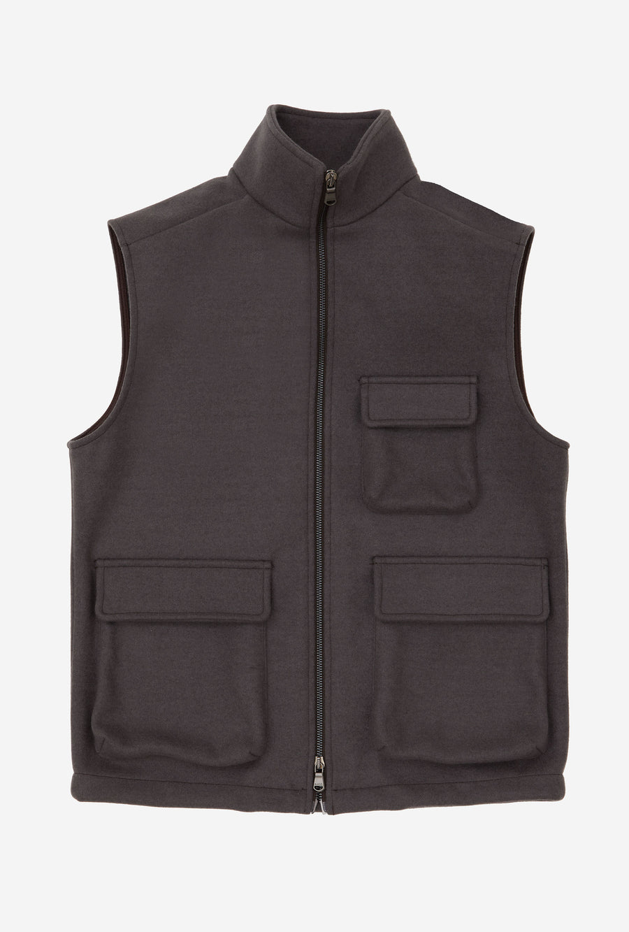 Gilet Wool Jersey Nickel
