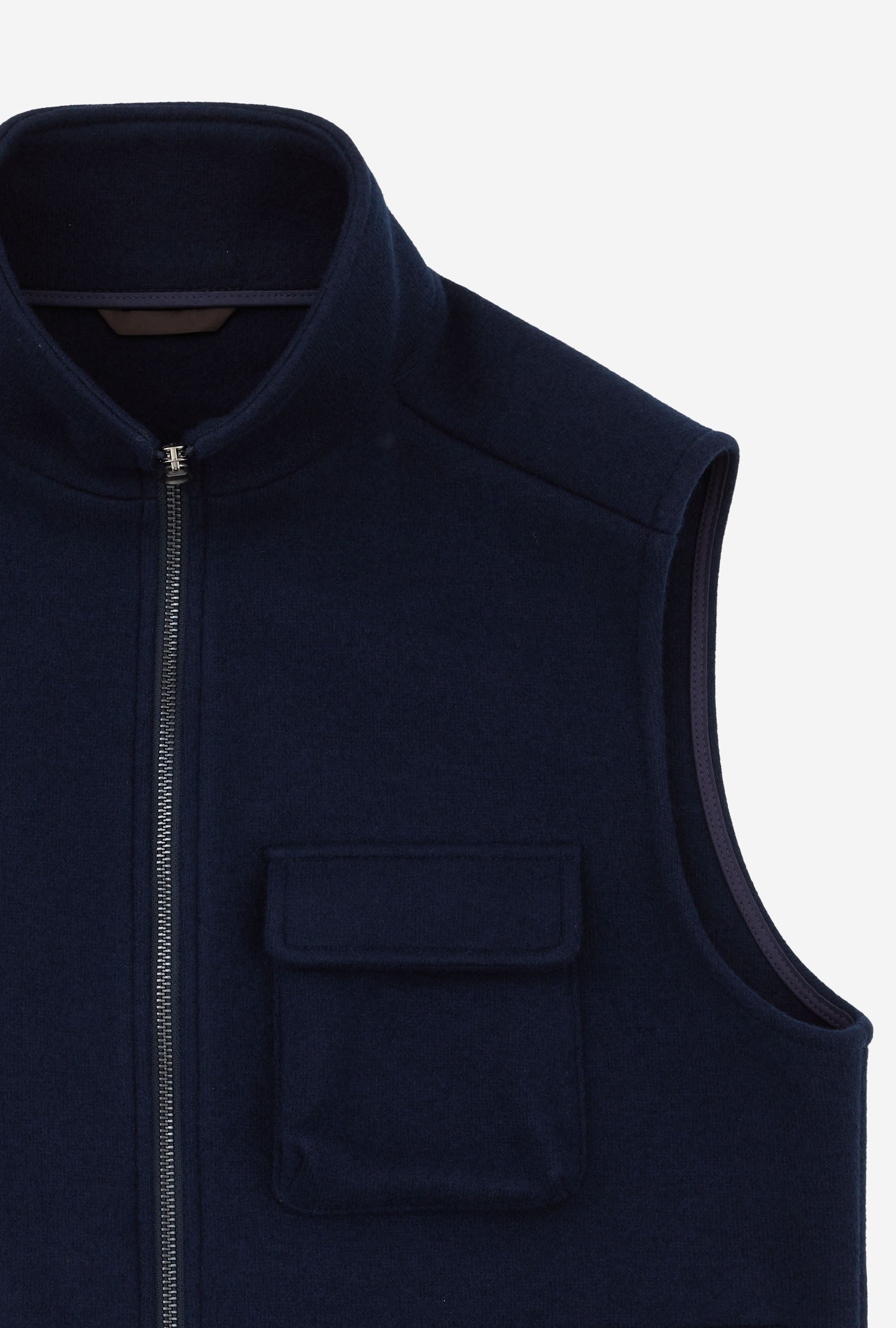 Gilet Wool Jersey Navy