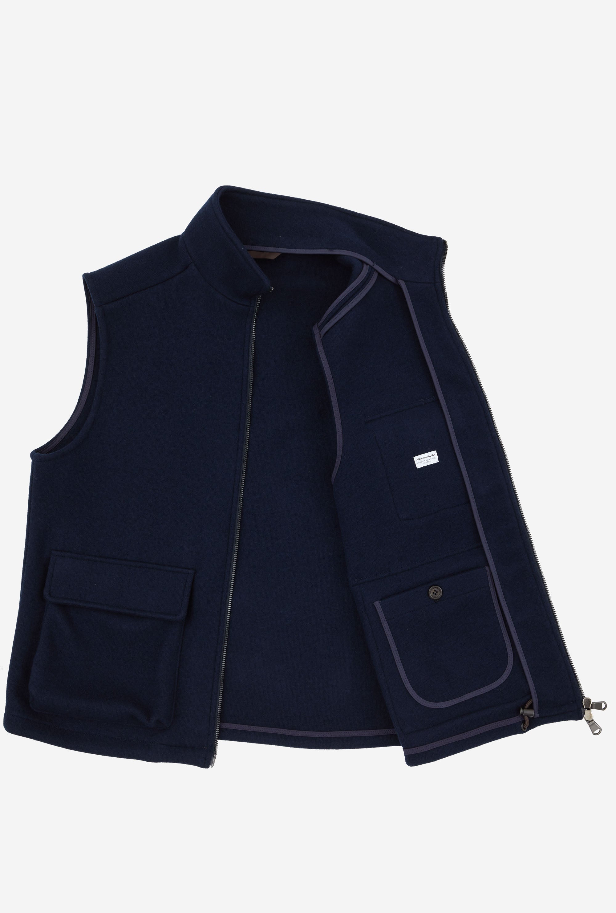 Gilet Wool Jersey Navy