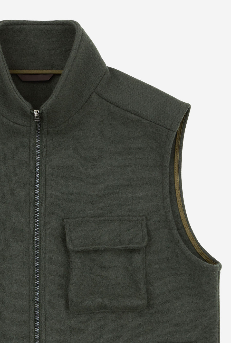 Gilet Wool Jersey Forest