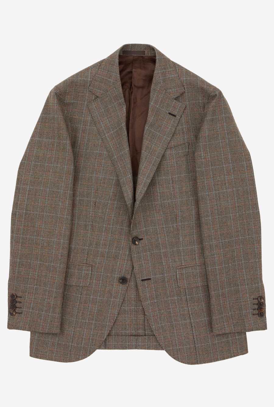 Suit Single Breasted Sand Glen Plaid Multi Overcheck