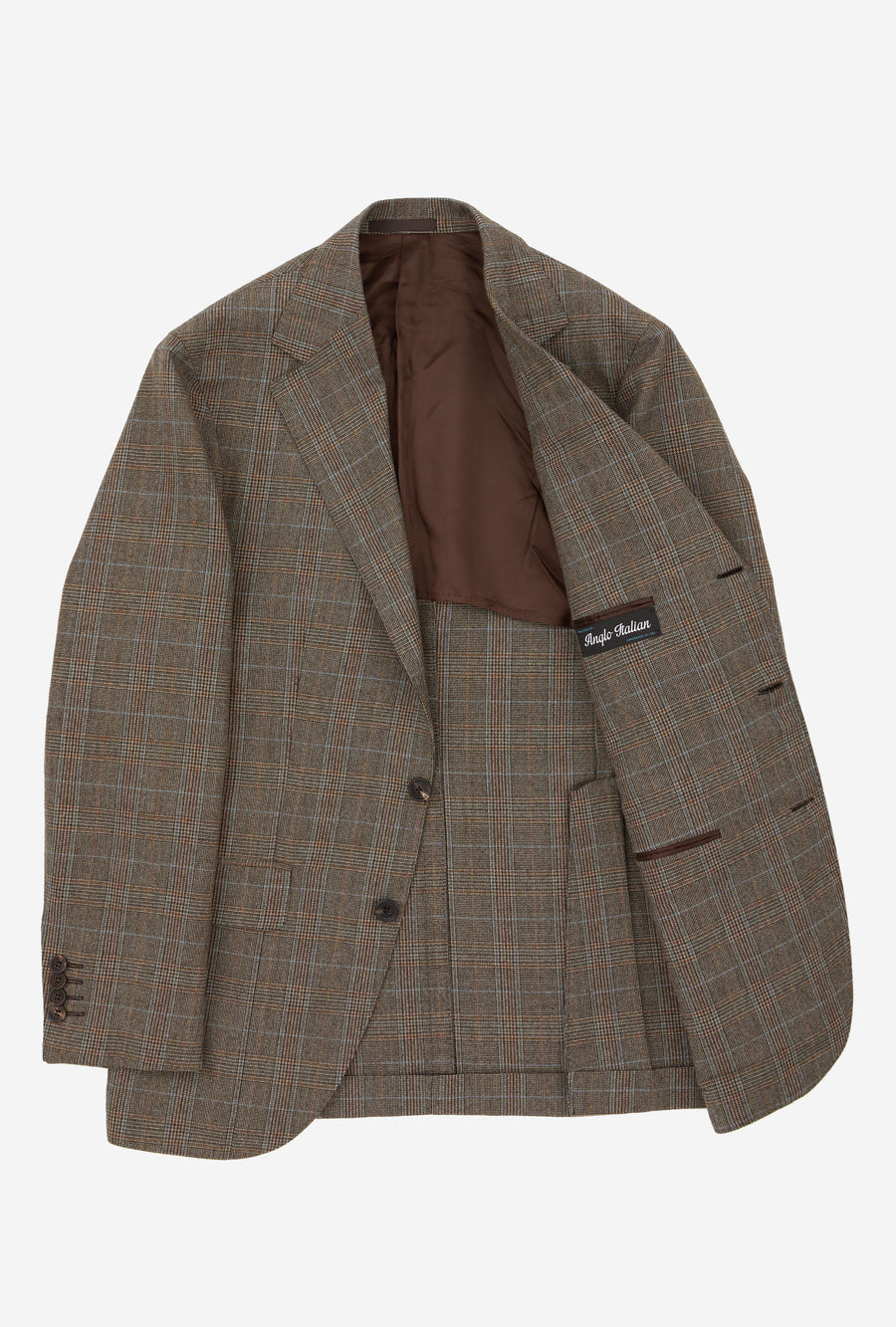 Suit Single Breasted Sand Glen Plaid Multi Overcheck