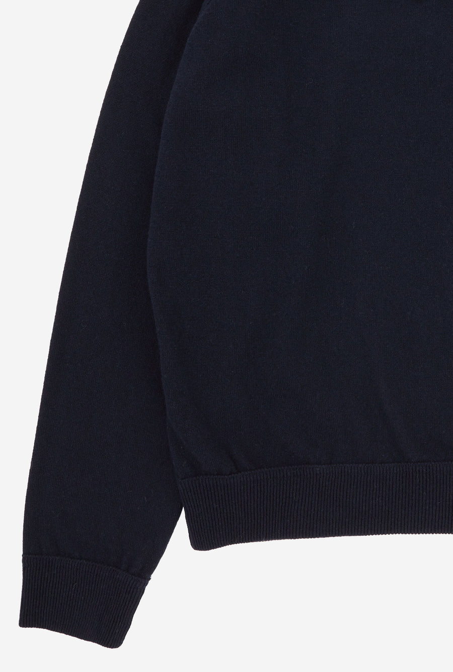Raglan Sleeve Polo Wool-Cashmere Navy