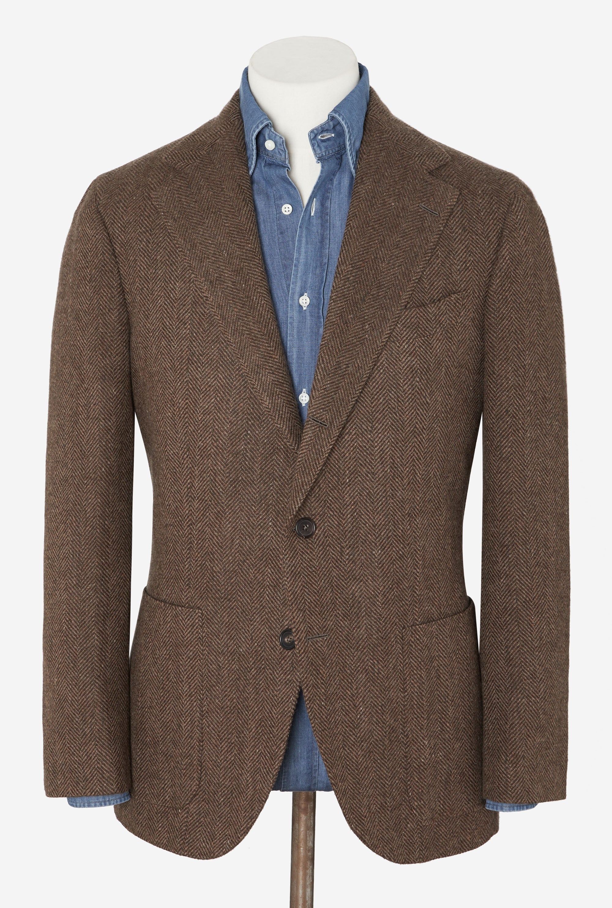 Sport Jacket Wool Herringbone Caramel