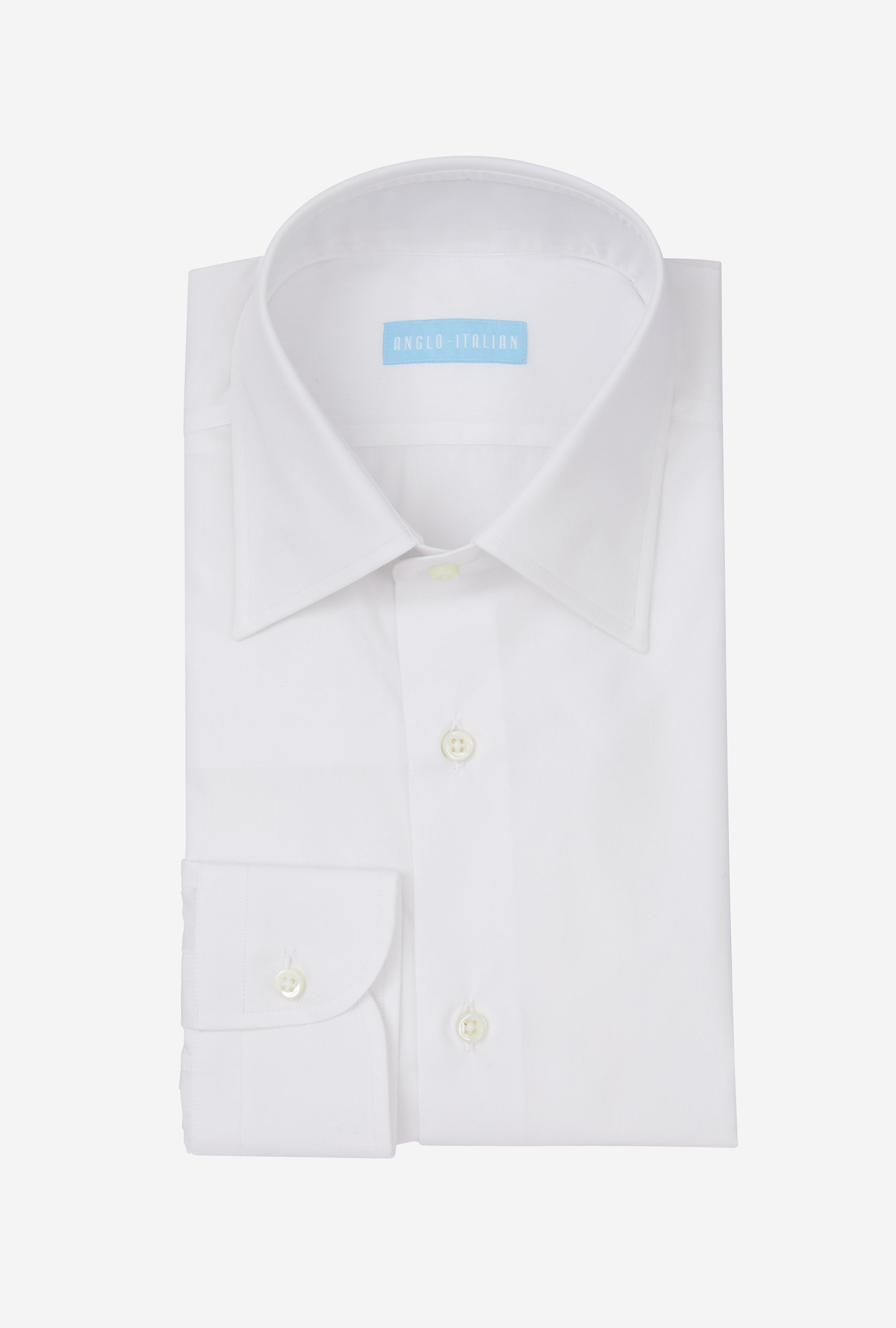 Point Collar Shirt Cotton Poplin White