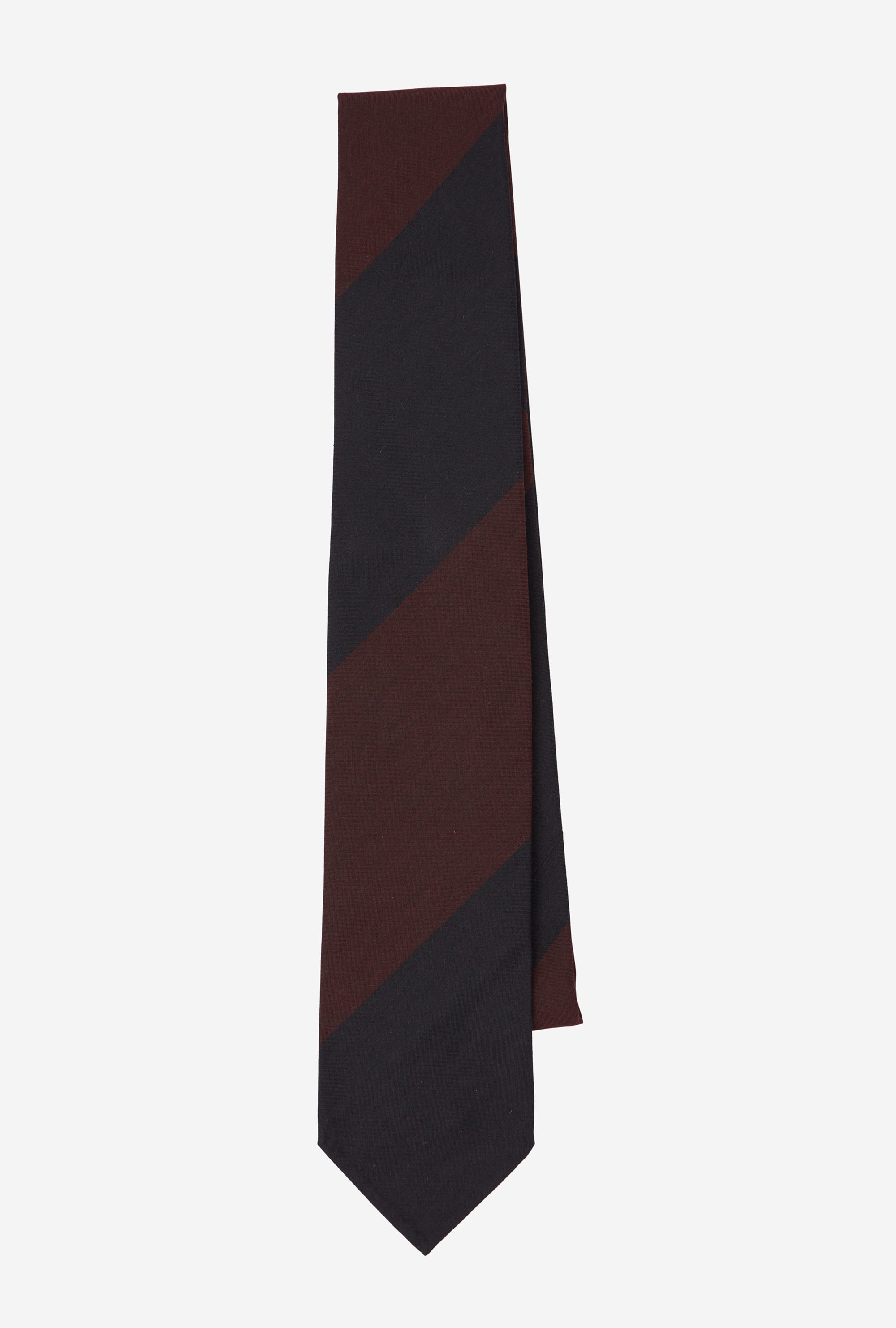 Dry Silk Tie Maroon Navy Block Stripe