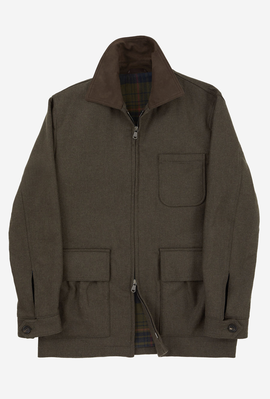 Shooting Jacket Technical Wool Dark Moss