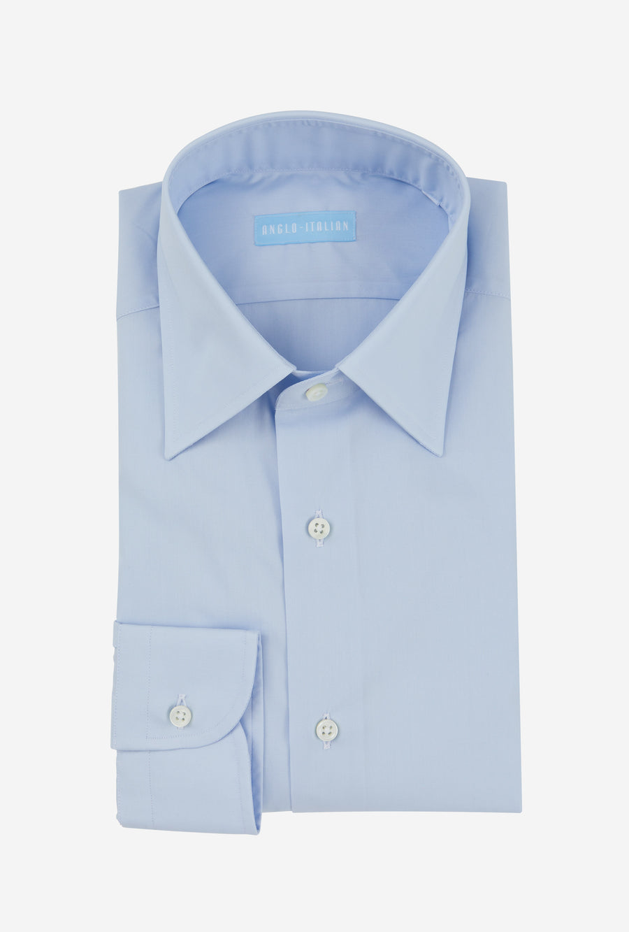 Point Collar Shirt Cotton Poplin Sky Blue