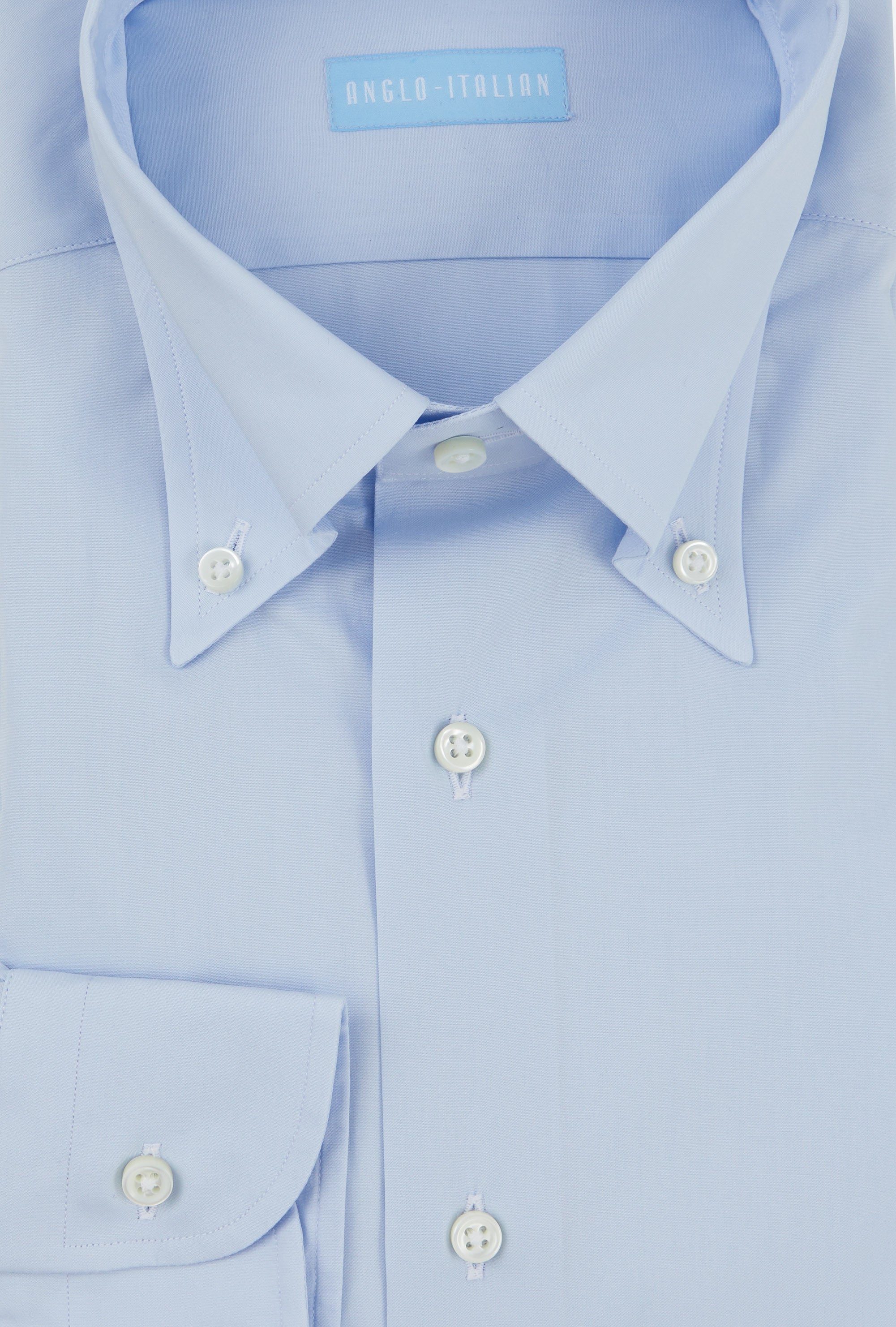 Button Down Cotton Poplin Shirt Sky Blue