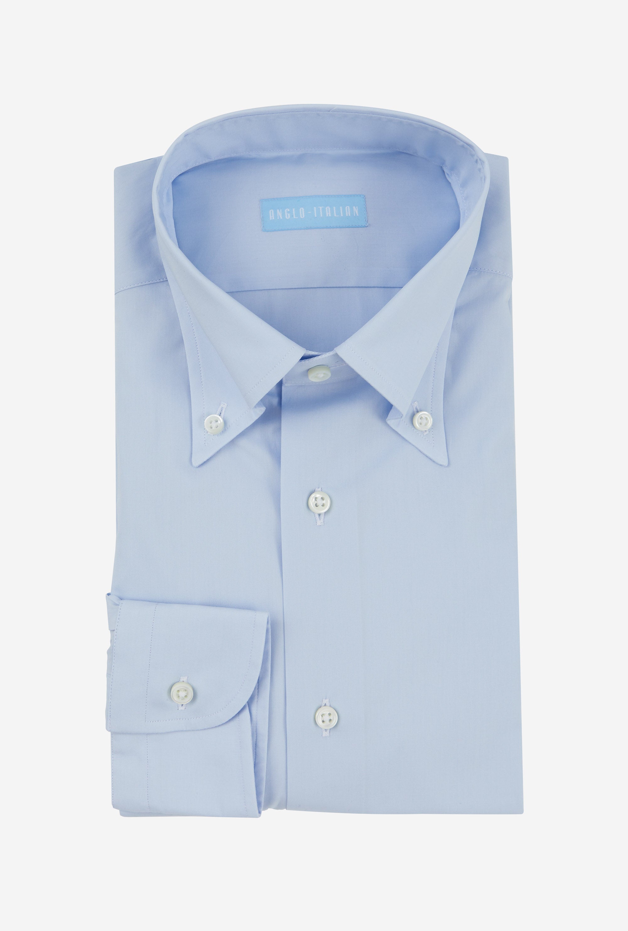 Button Down Cotton Poplin Shirt Sky Blue