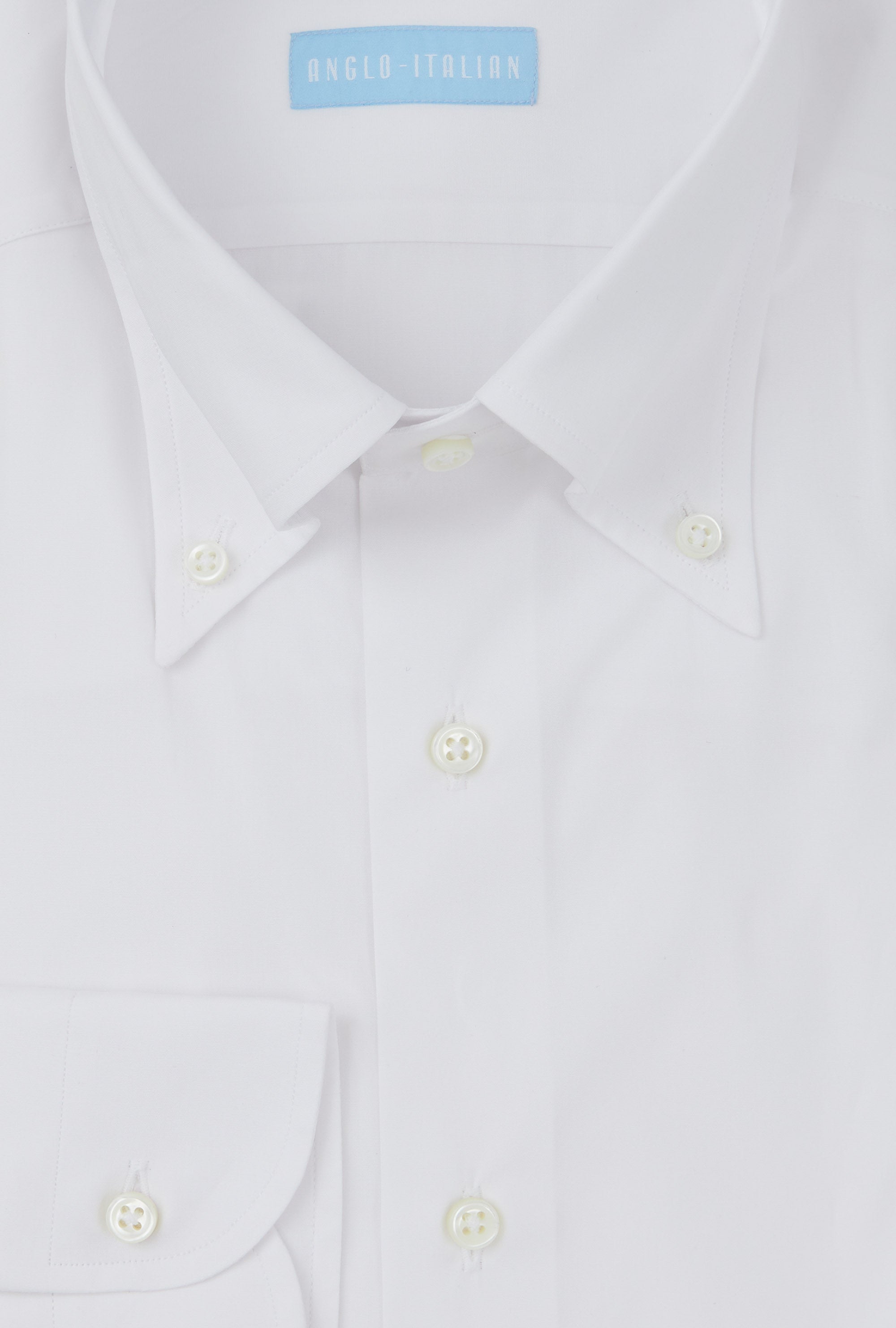 Button Down Cotton Poplin Shirt White