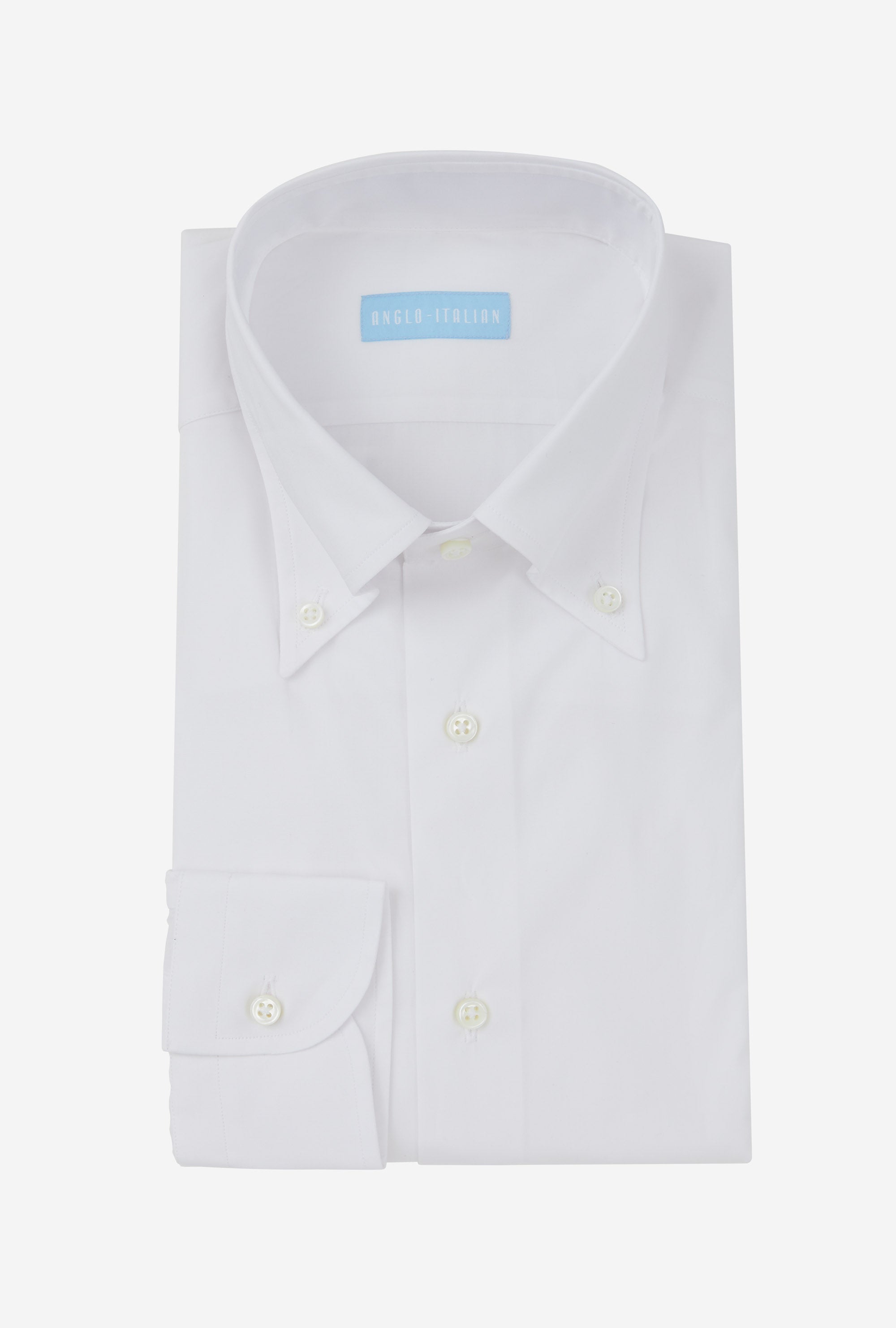 Button Down Cotton Poplin Shirt White