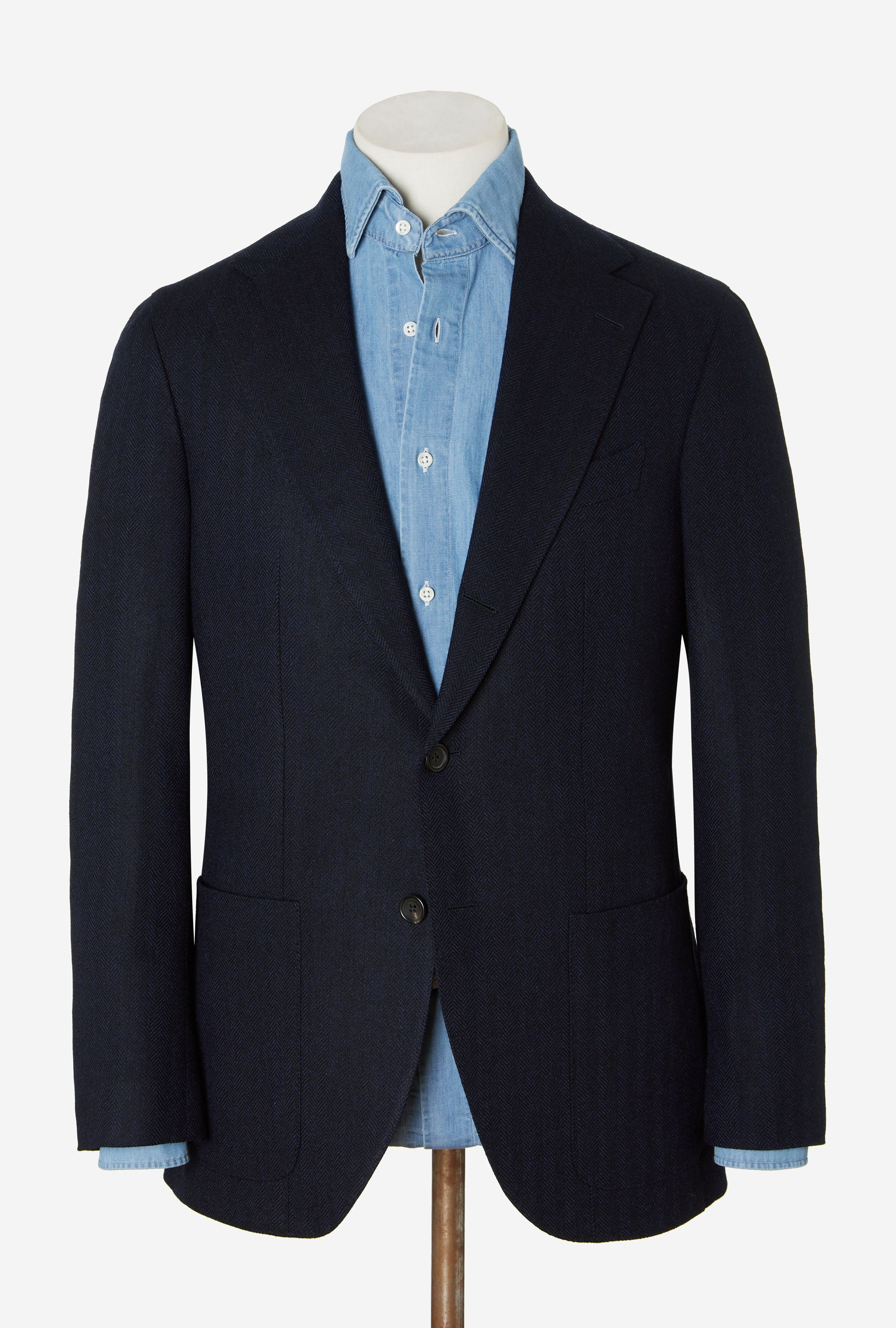 Sport Jacket Wool Navy Tweed Herringbone