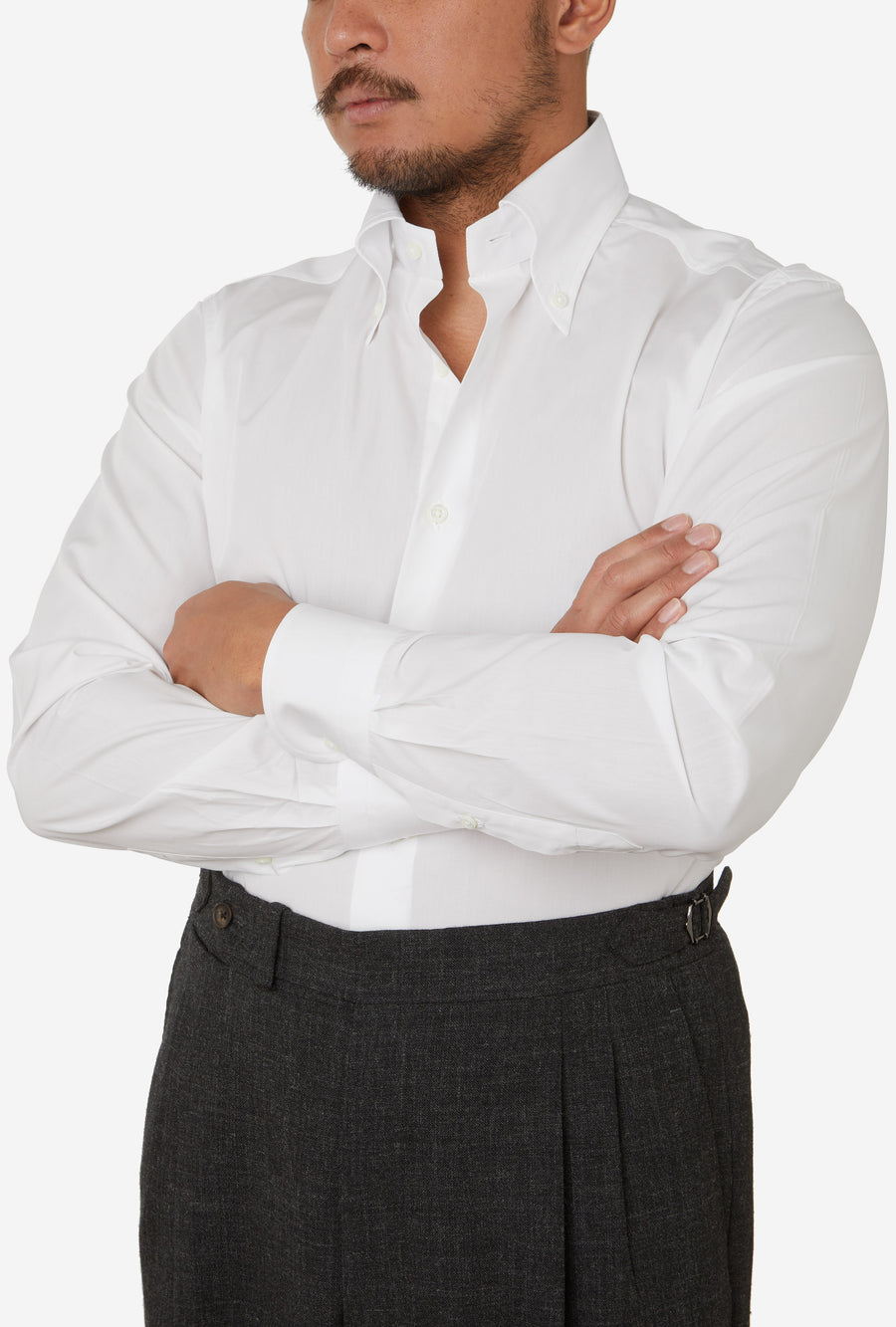 Button Down Cotton Poplin Shirt White