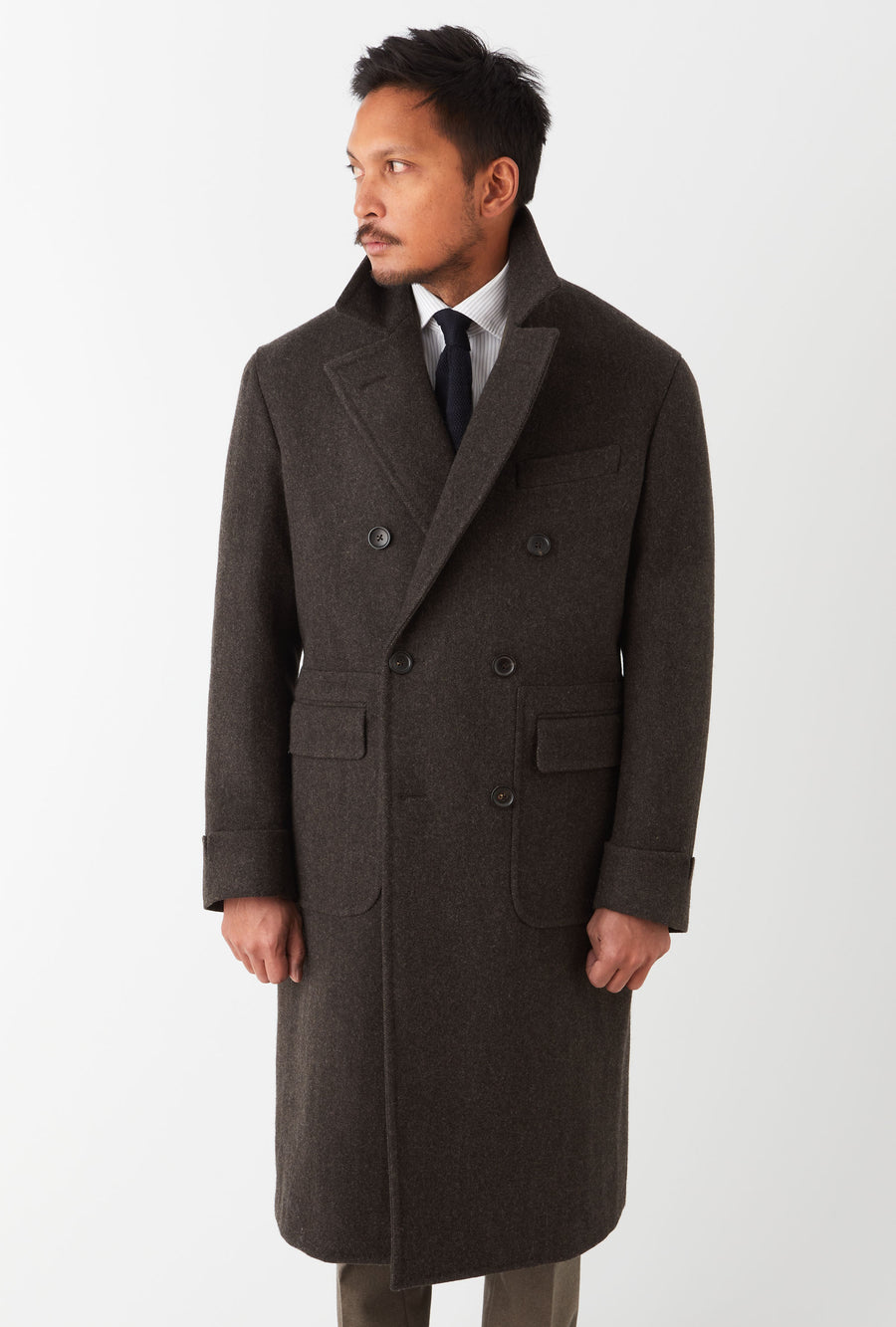 Double Breasted Martingala Coat Brown