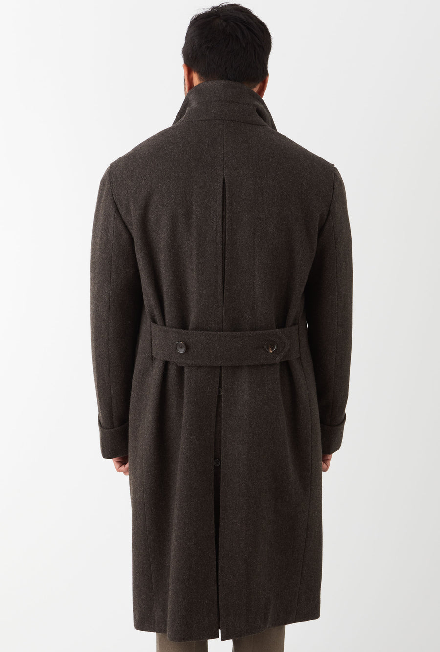 Double Breasted Martingala Coat Brown