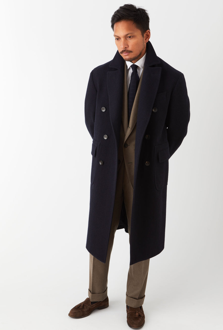 Double Breasted Martingala Coat Navy